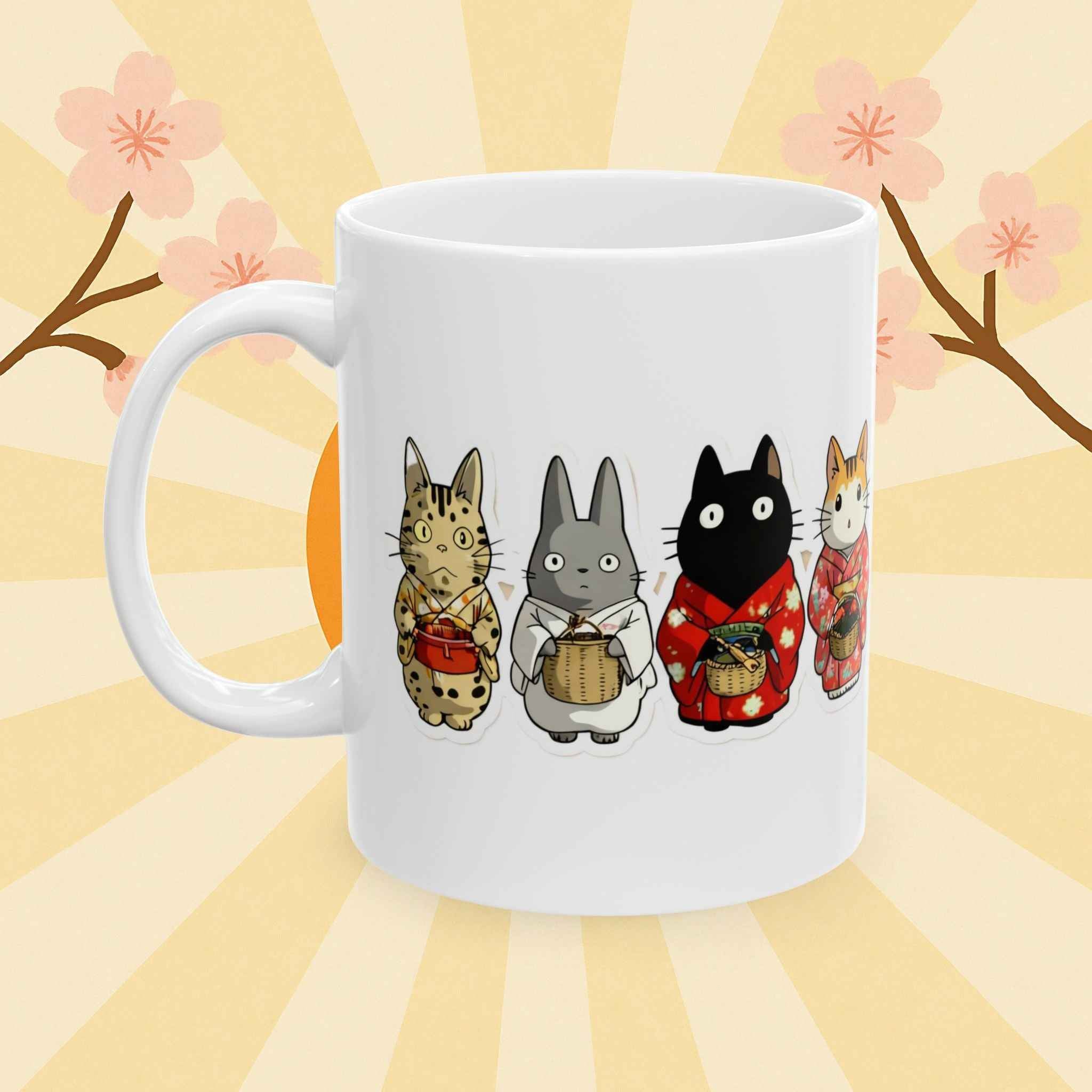 Kawaii Neko Cats in Kimono Tokyo Cats Gift Mug (11oz & 15oz)