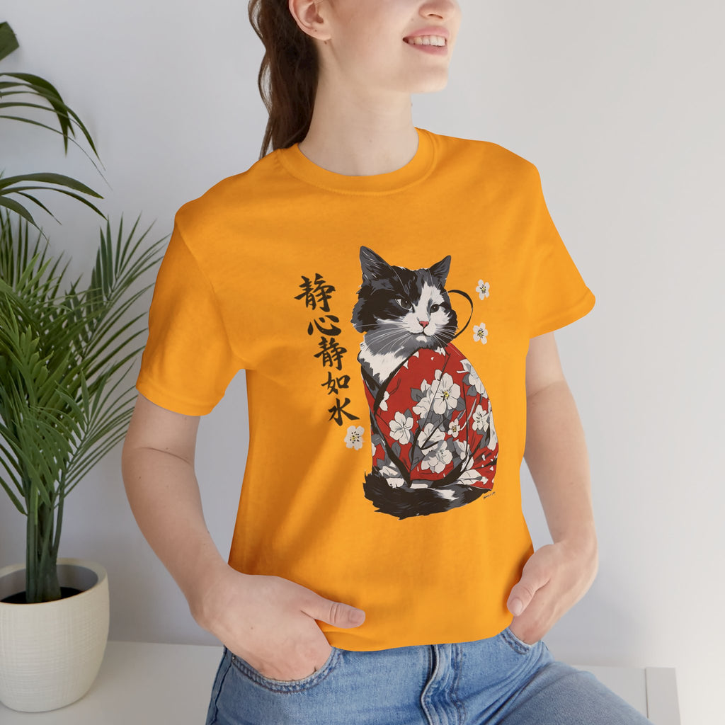 Sakura Neko Cat Tee | Kimono Cat Silhouette, Meow Nyan Japan