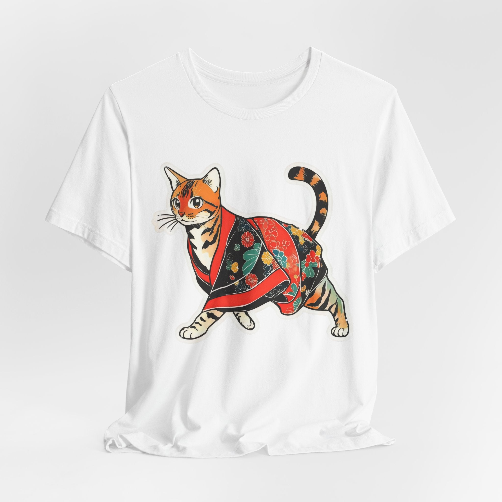 Cute Japanese Cat Shirt Kimono Kitty Tee