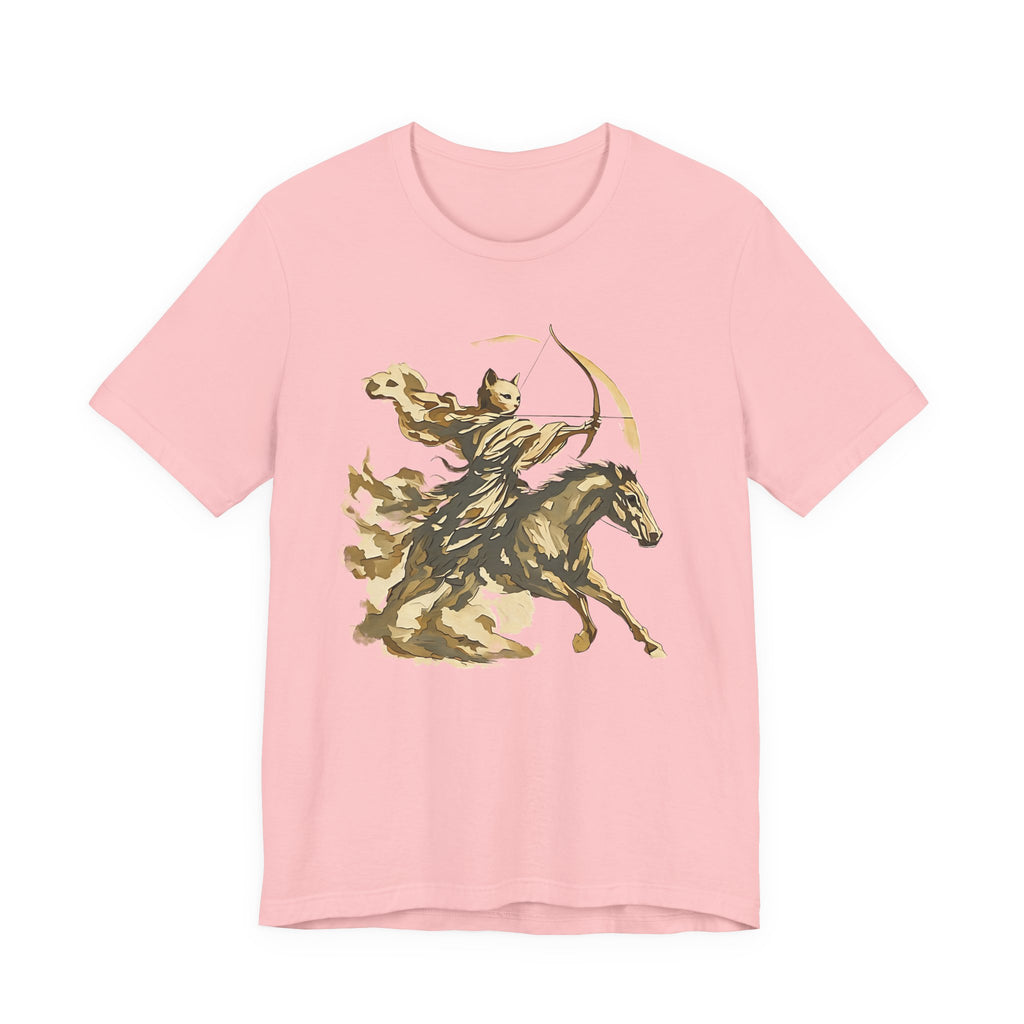 Year of the Horse Archer Cat T-Shirt, Japanese Zodiac Ukiyo-e Ink Wash