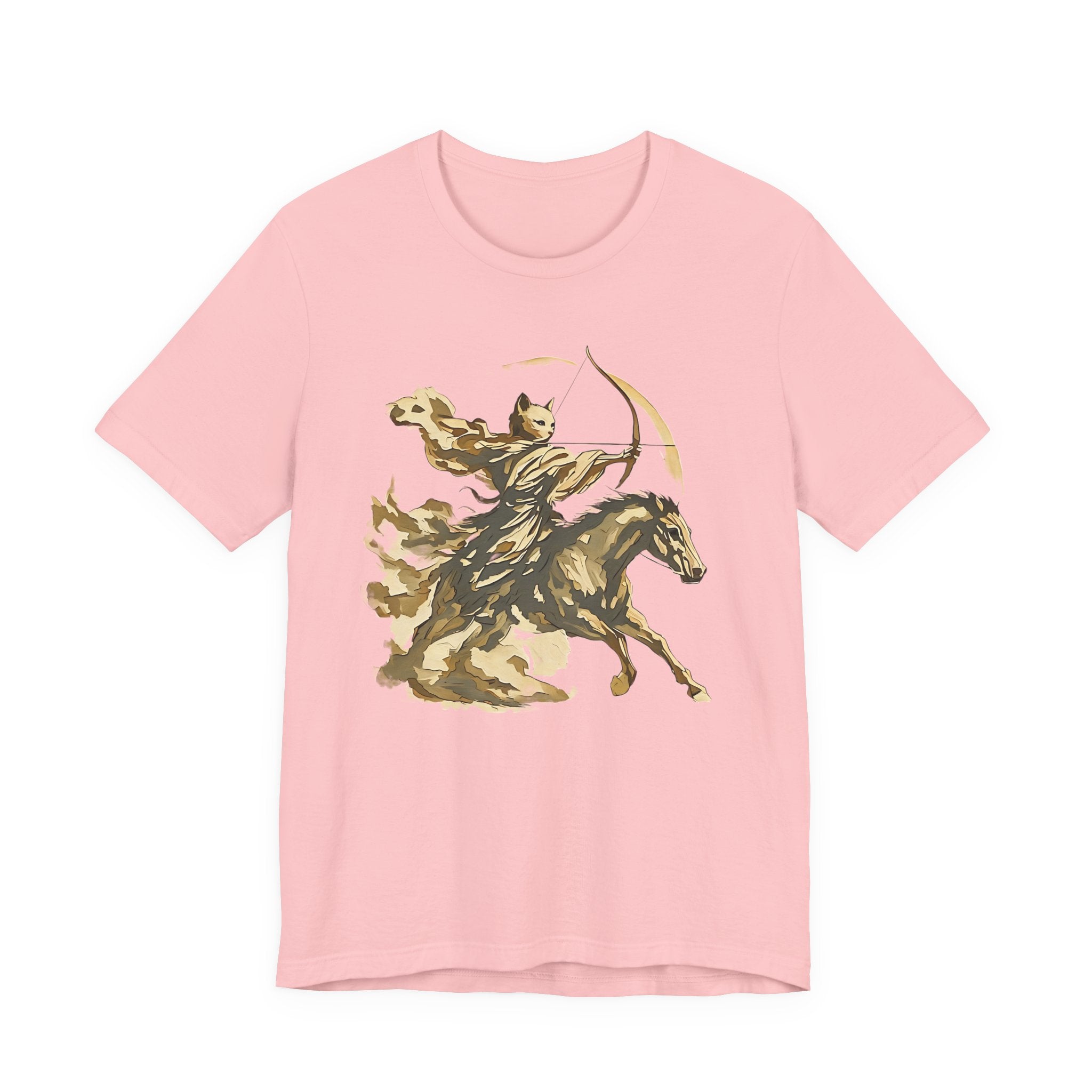 Year of the Horse Archer Cat T-Shirt, Japanese Zodiac Ukiyo-e Ink Wash