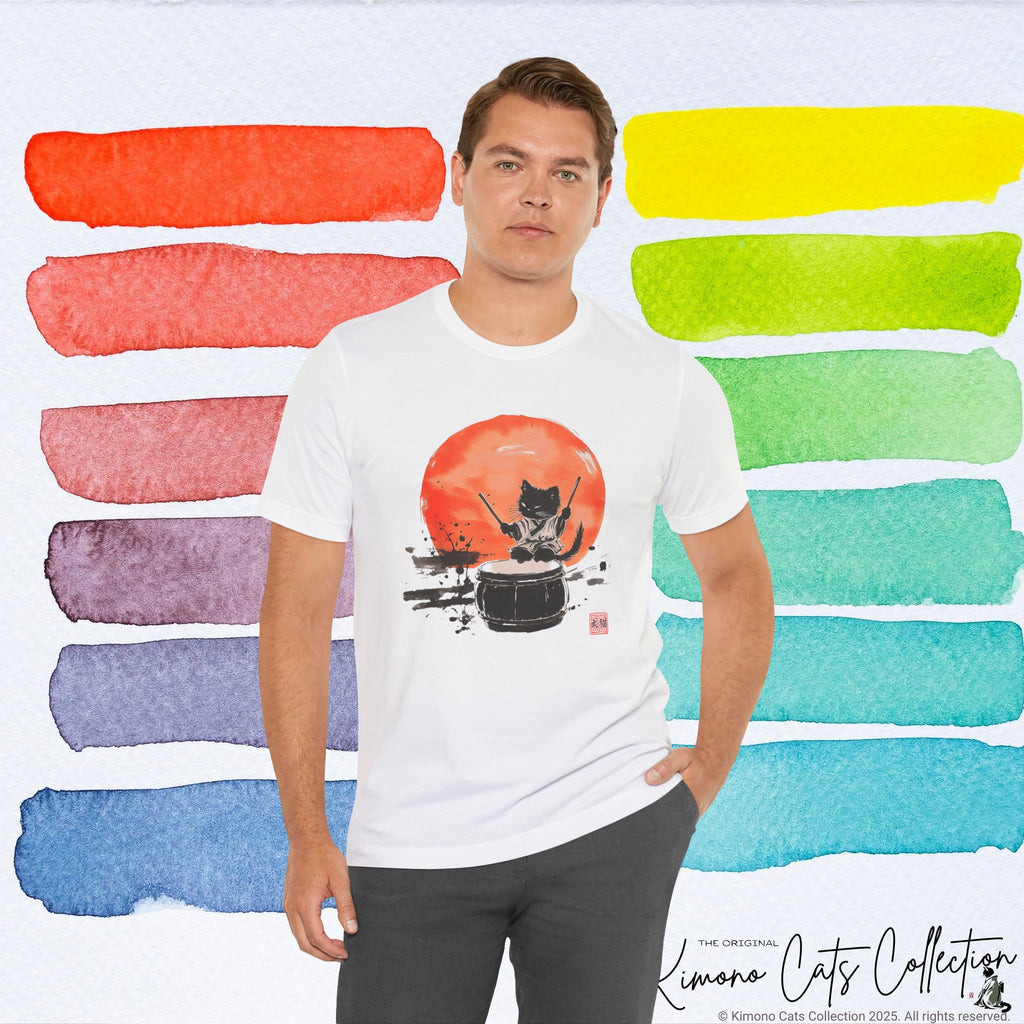 Echo of the Drum – Taiko Cat Tee (Unisex)