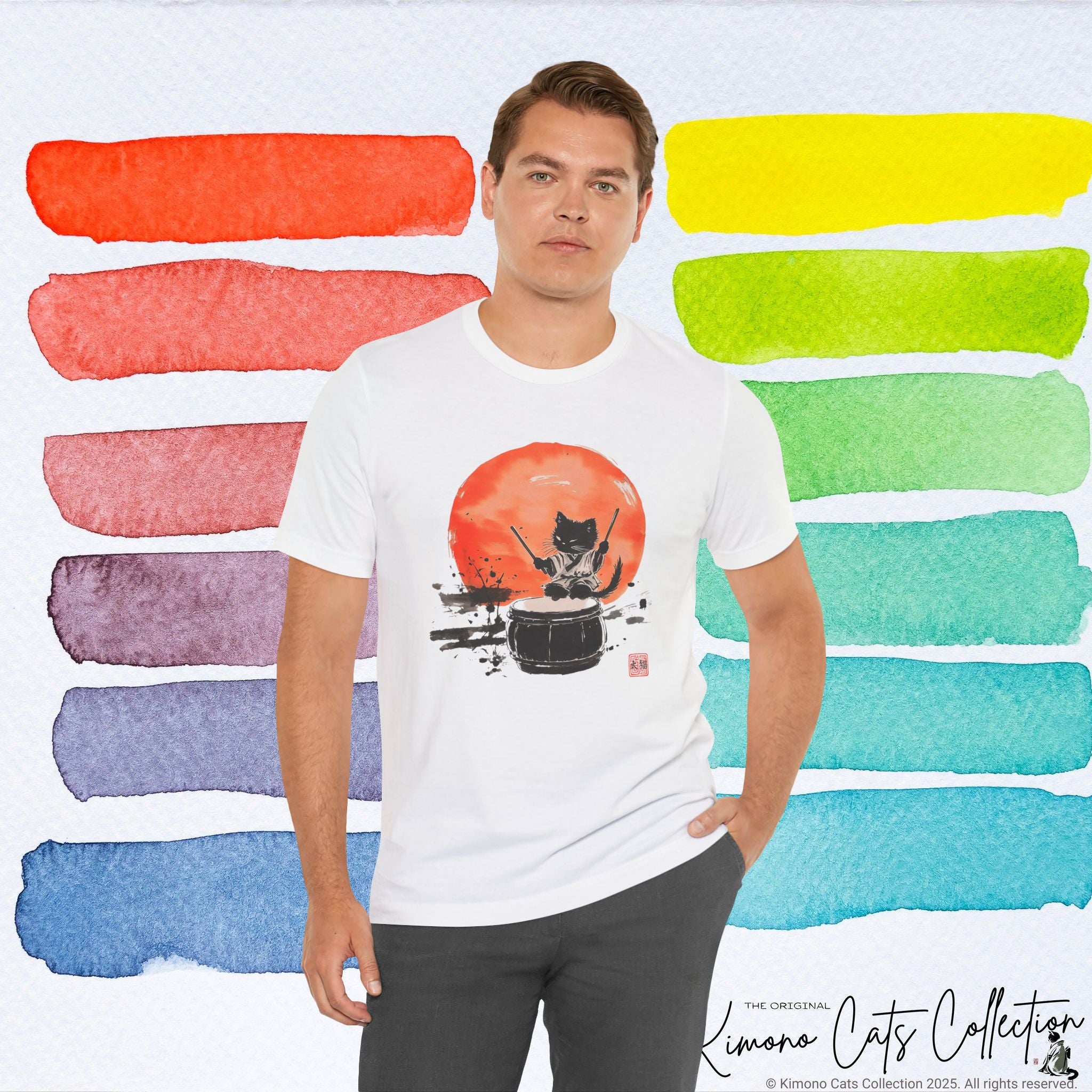 Echo of the Drum – Taiko Cat Tee (Unisex)