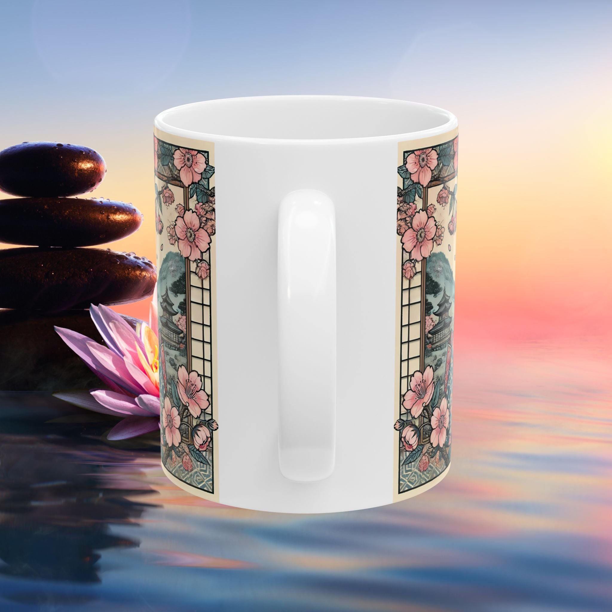 Cute Geisha Cat Mug - Charming Ceramic Drinkware for Cat Lovers - Kimono Cats Collection