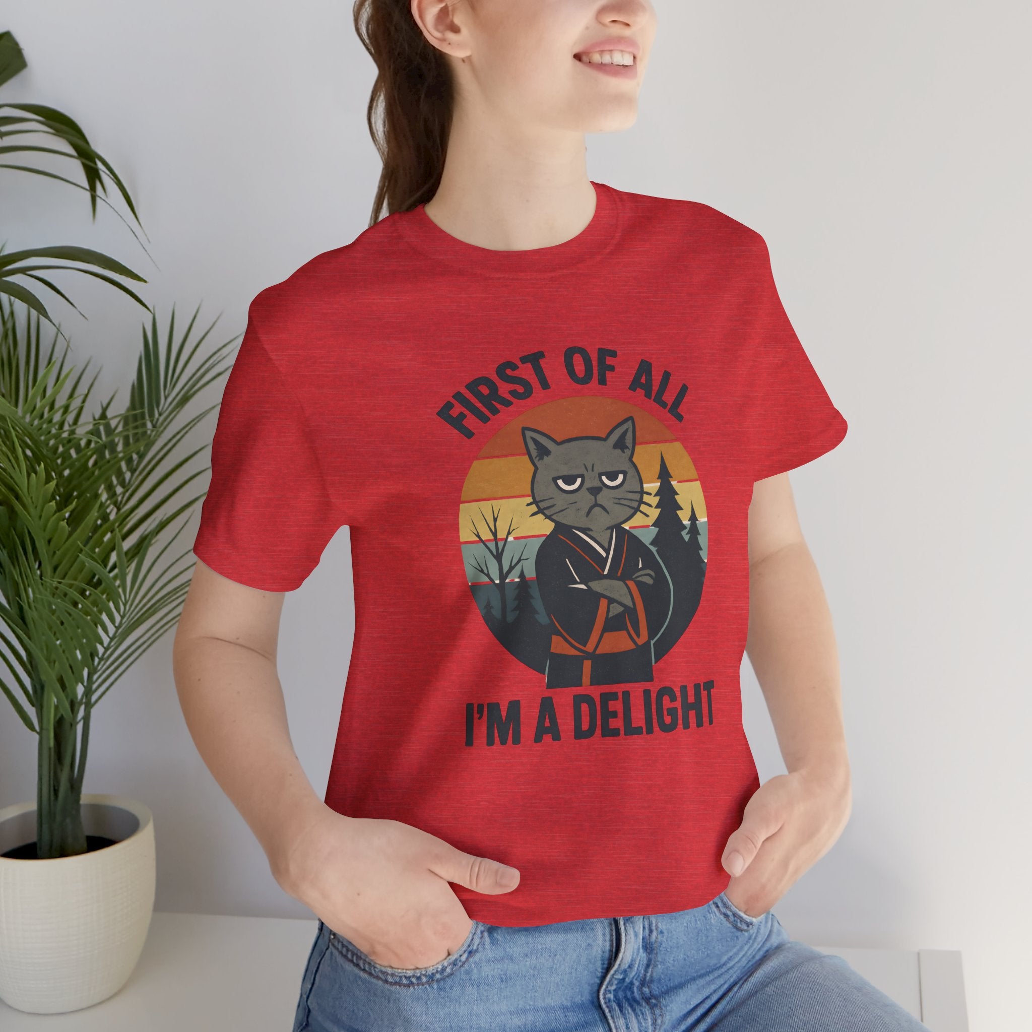 First of All I'm a Delight Cat Shirt, T-Shirt | Funny Neko Kimono Graphic