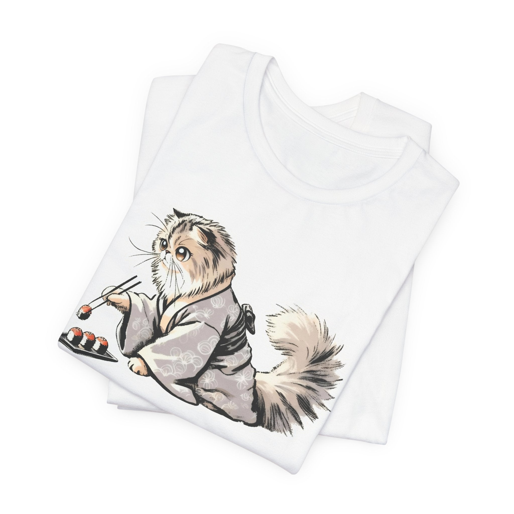 Sushi Cat Chopsticks Shirt - Cute Japanese Tee