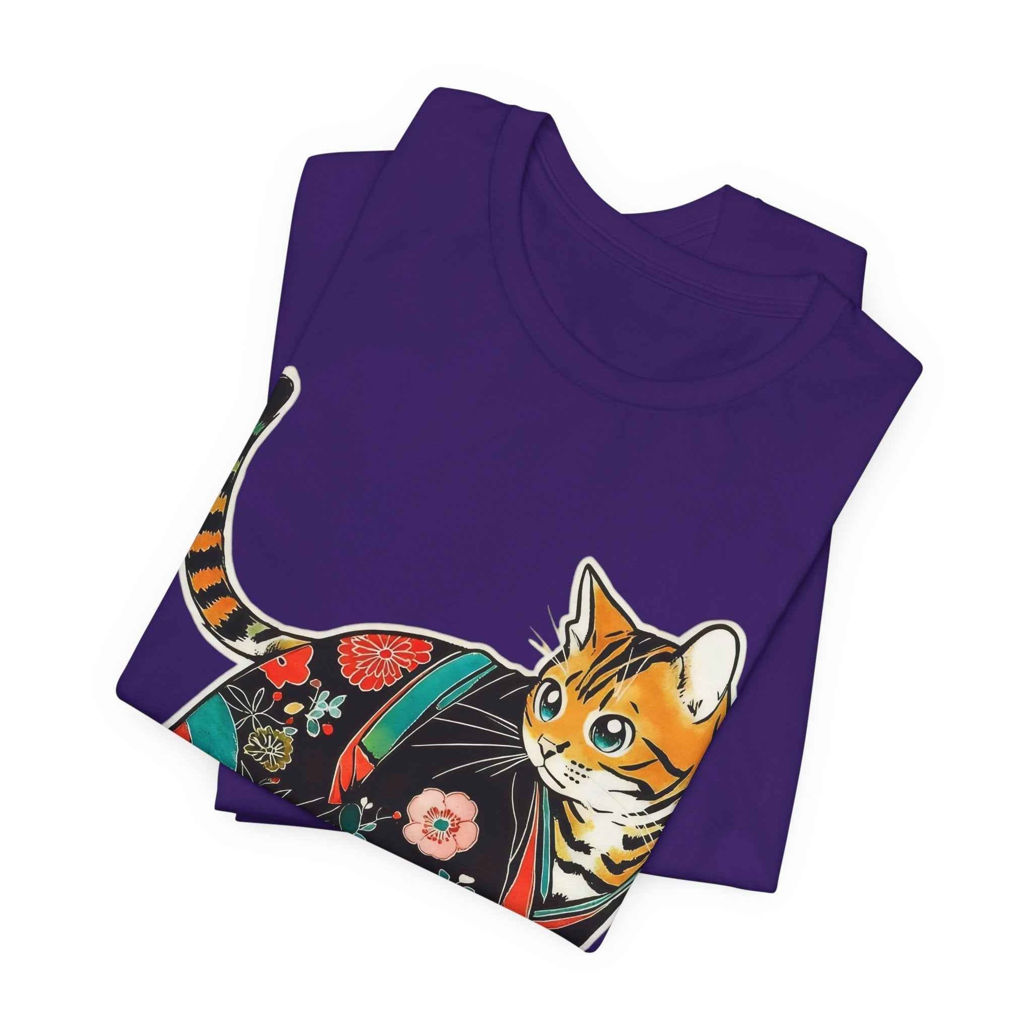 Japanese Kawaii Cat Shirt Quiet Cute Kimono Tee