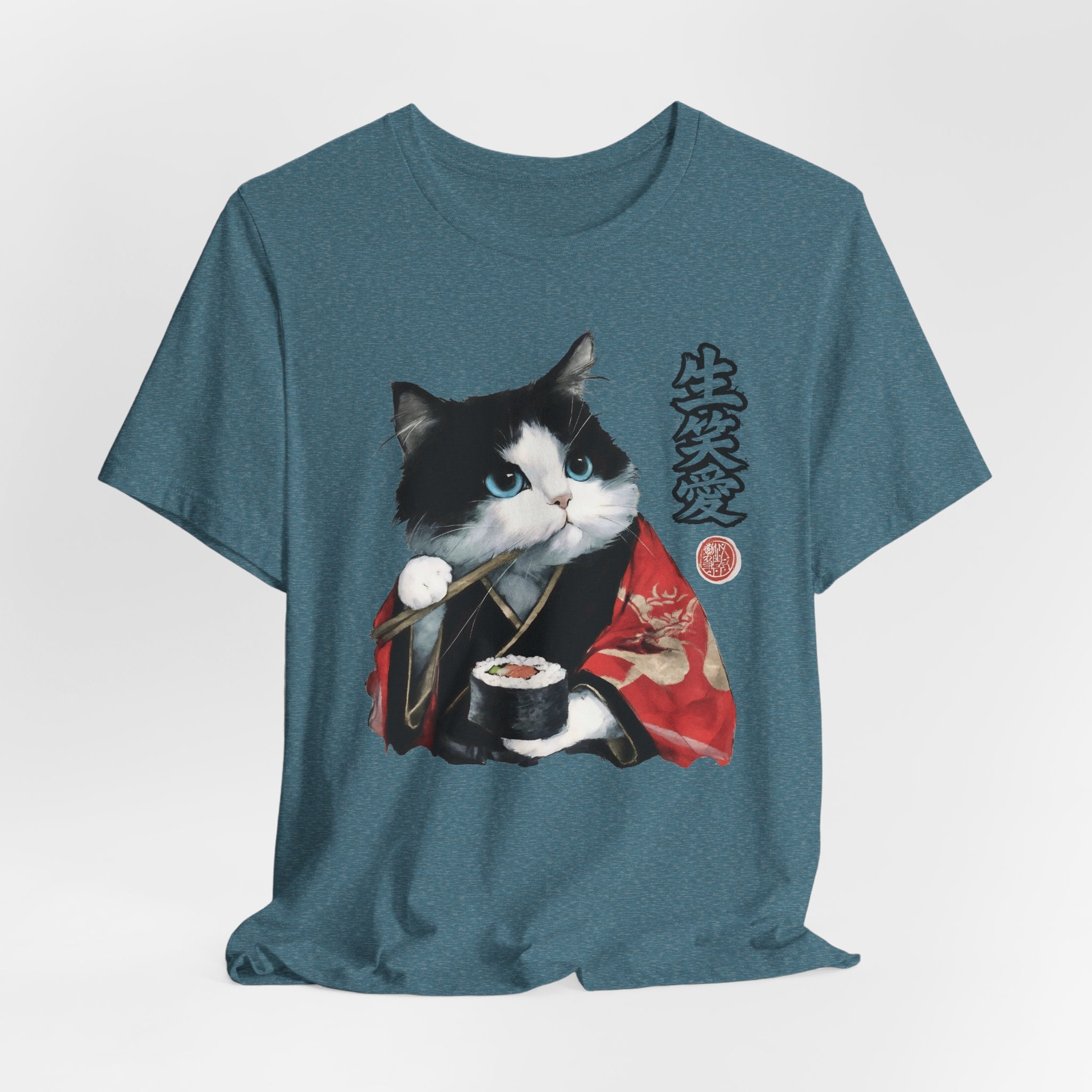 Sushi Cat kimono Cat T-Shirt | Japanese Neko Cat Art