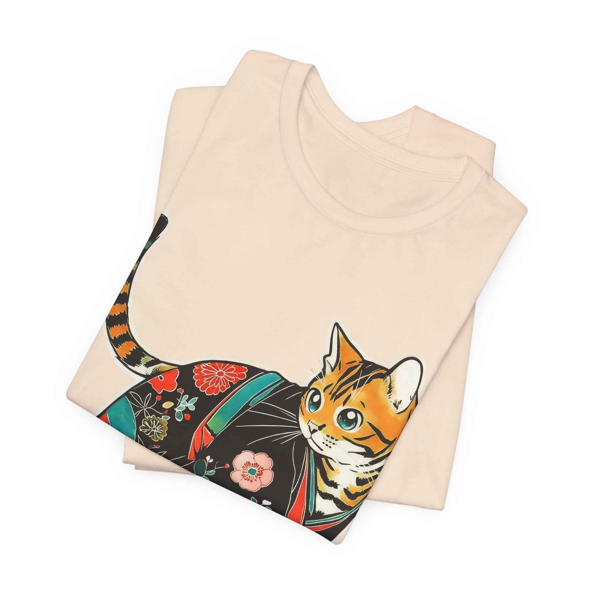 Japanese Kawaii Cat Shirt Quiet Cute Kimono Tee