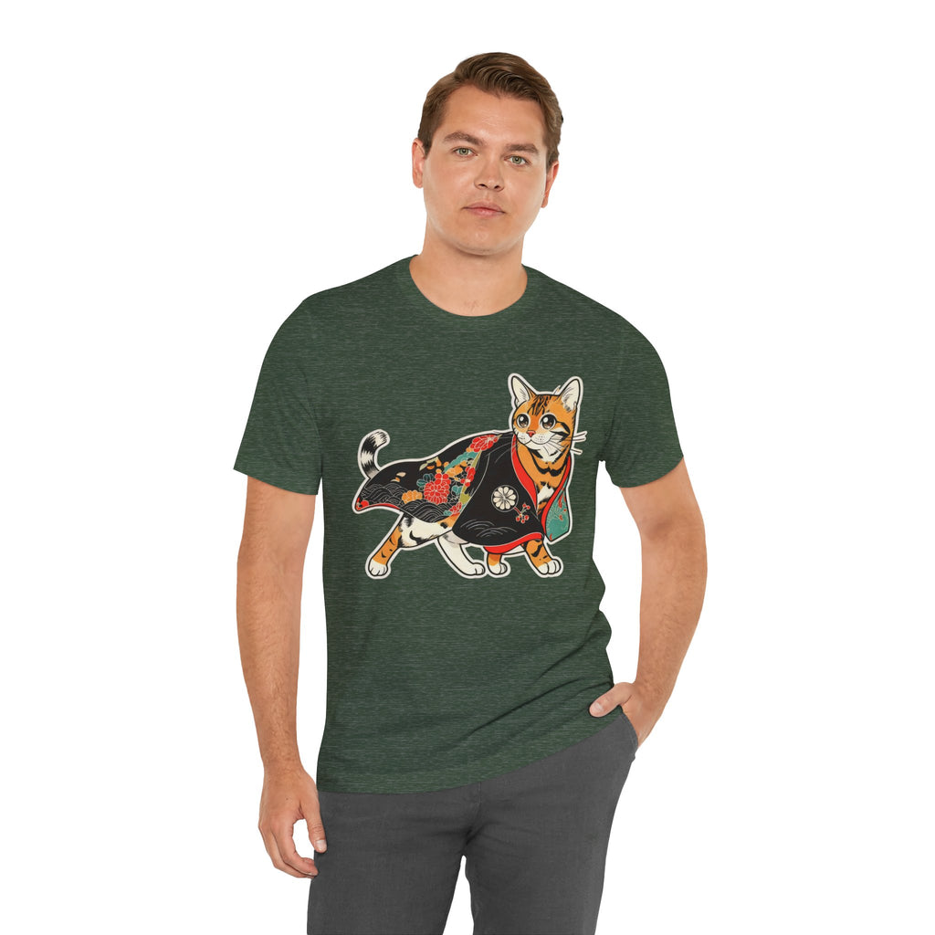 Japanese Neko Cat Shirt Calm Gift Tee, Kimono Neko Bengal