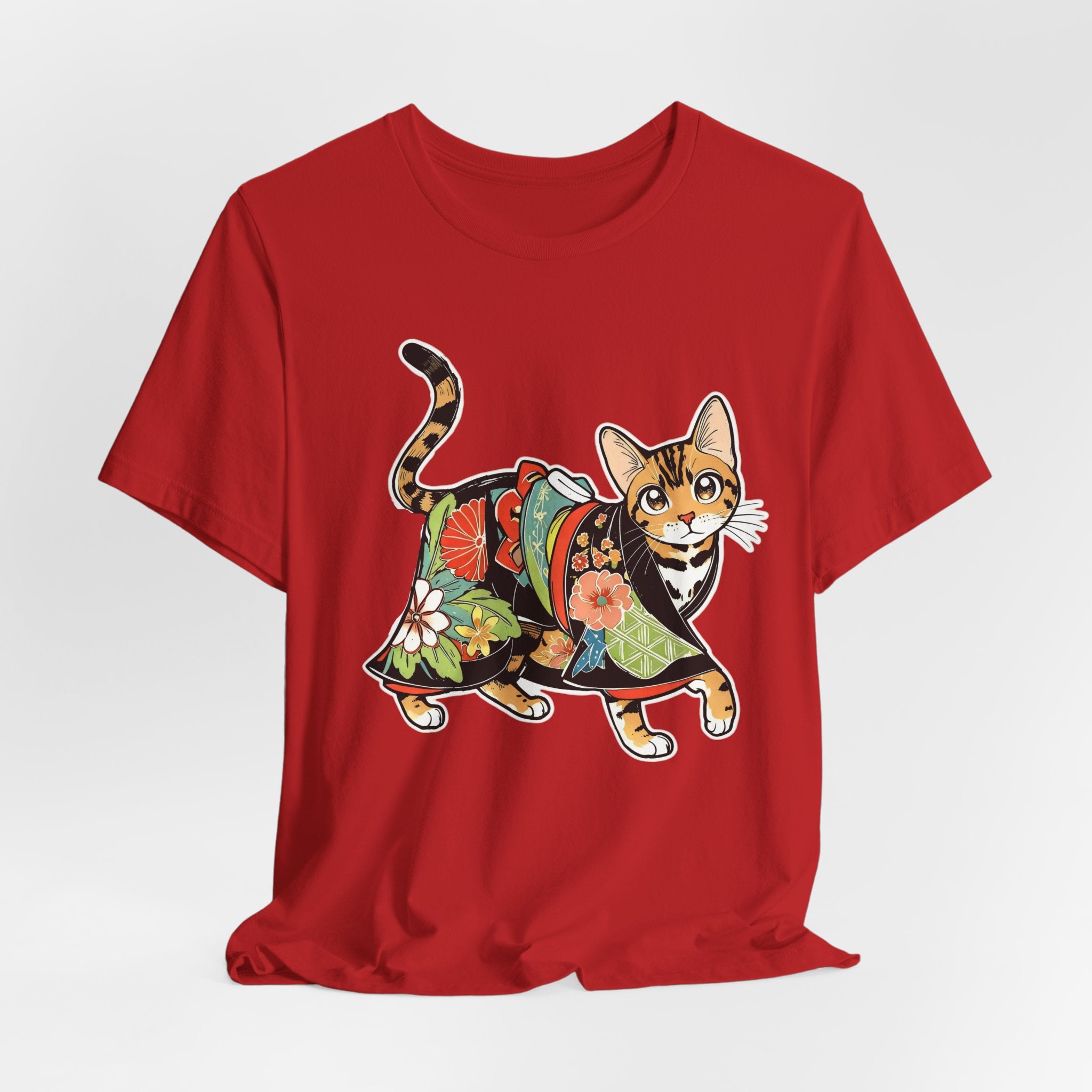 Zen Cat Shirt Japanese Gift Tee, Kimono Cat Bengal