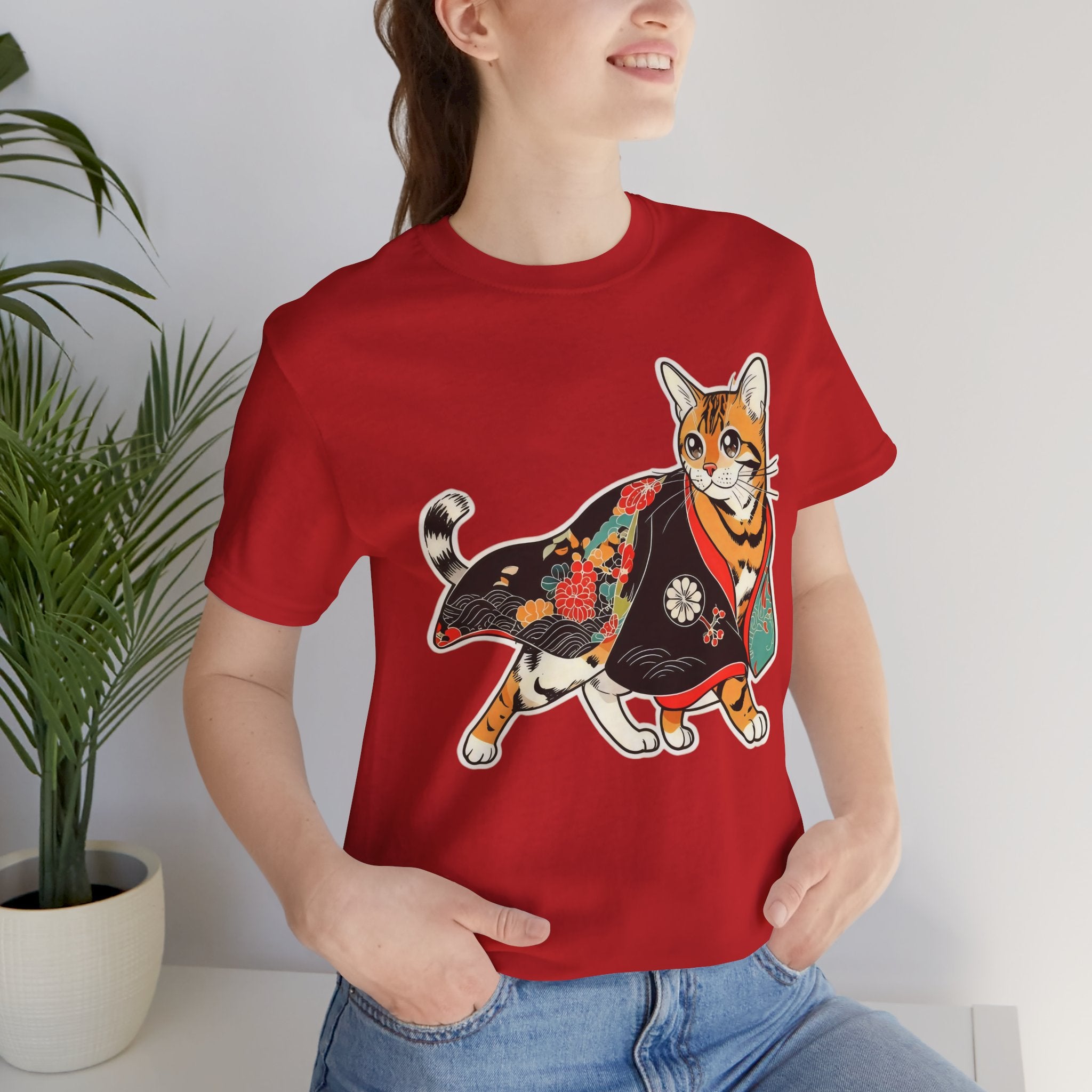 Japanese Neko Cat Shirt Calm Gift Tee, Kimono Neko Bengal