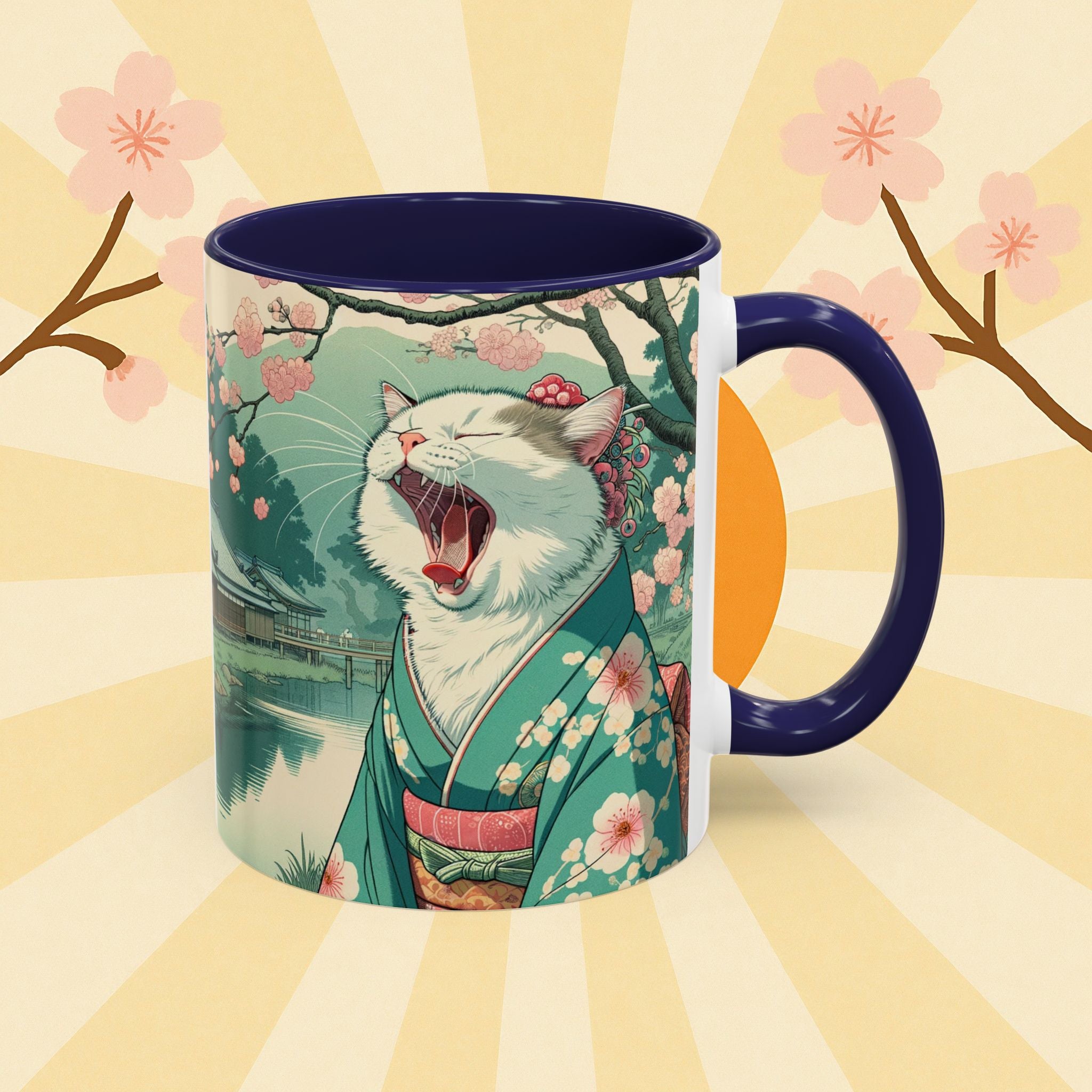 Cute Geisha Cat Mug - Kimono Cat Lover Gift - Kimono Cats Collection
