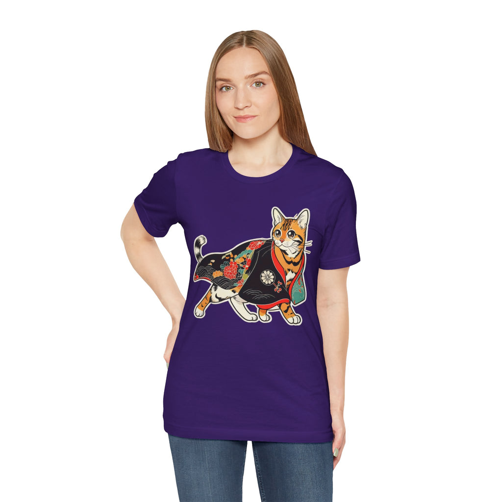 Japanese Neko Cat Shirt Calm Gift Tee, Kimono Neko Bengal