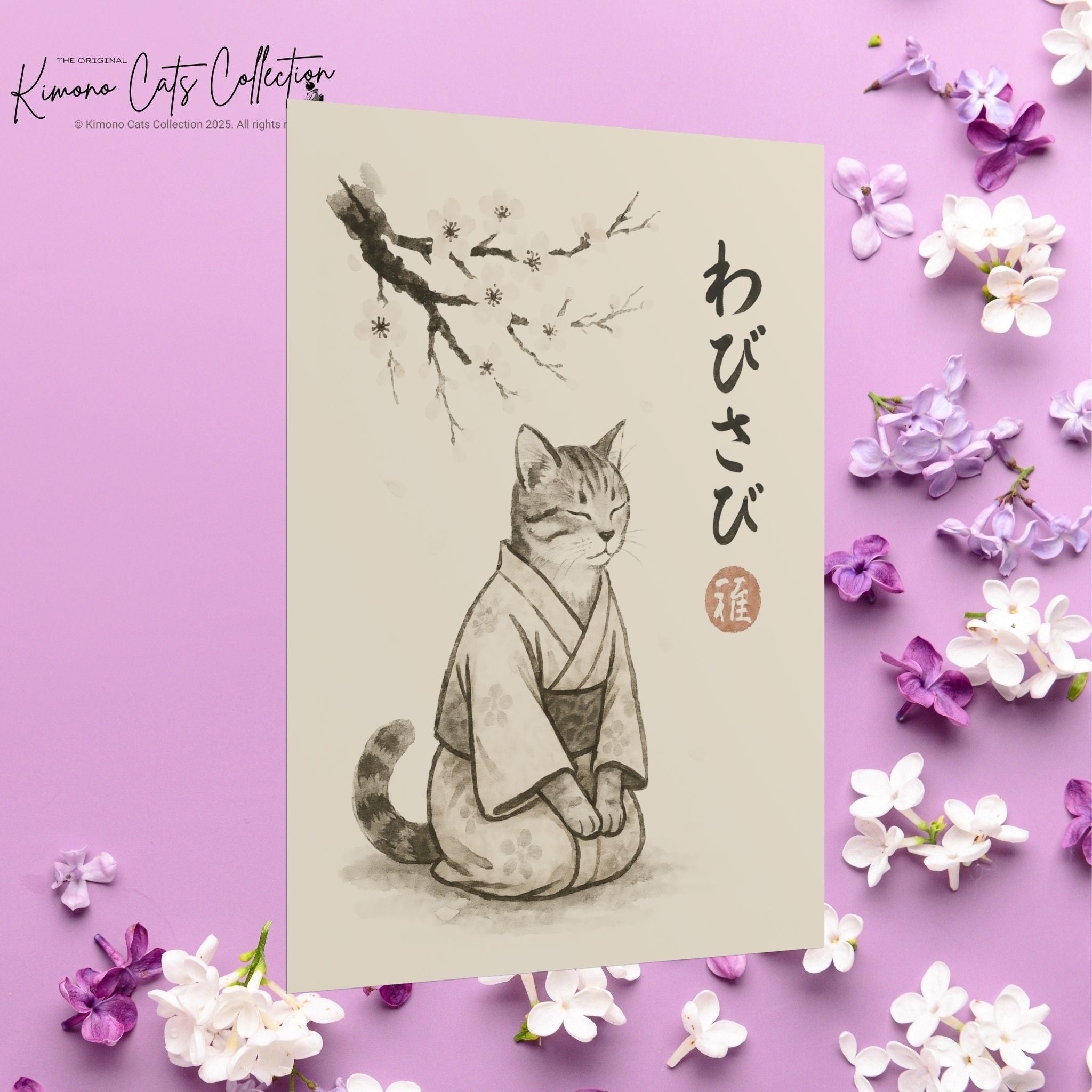 Wabisabi Cat | Japanese-Inspired Zen Wall Art
