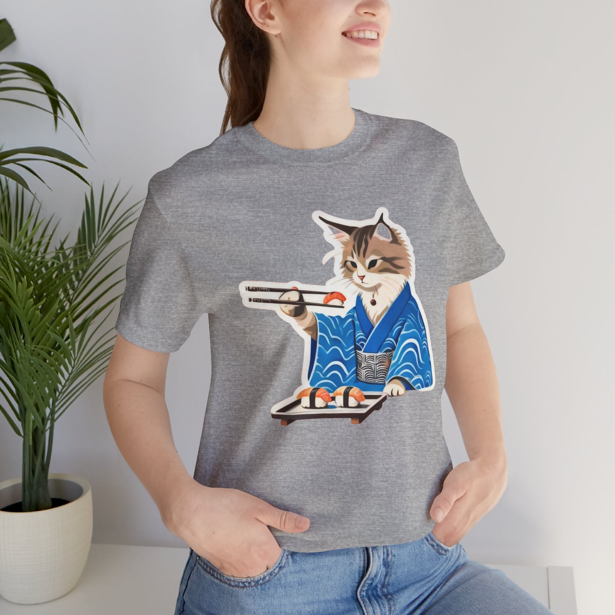 Cute Sushi Cat Shirt - Japanese Kimono Cat Tee