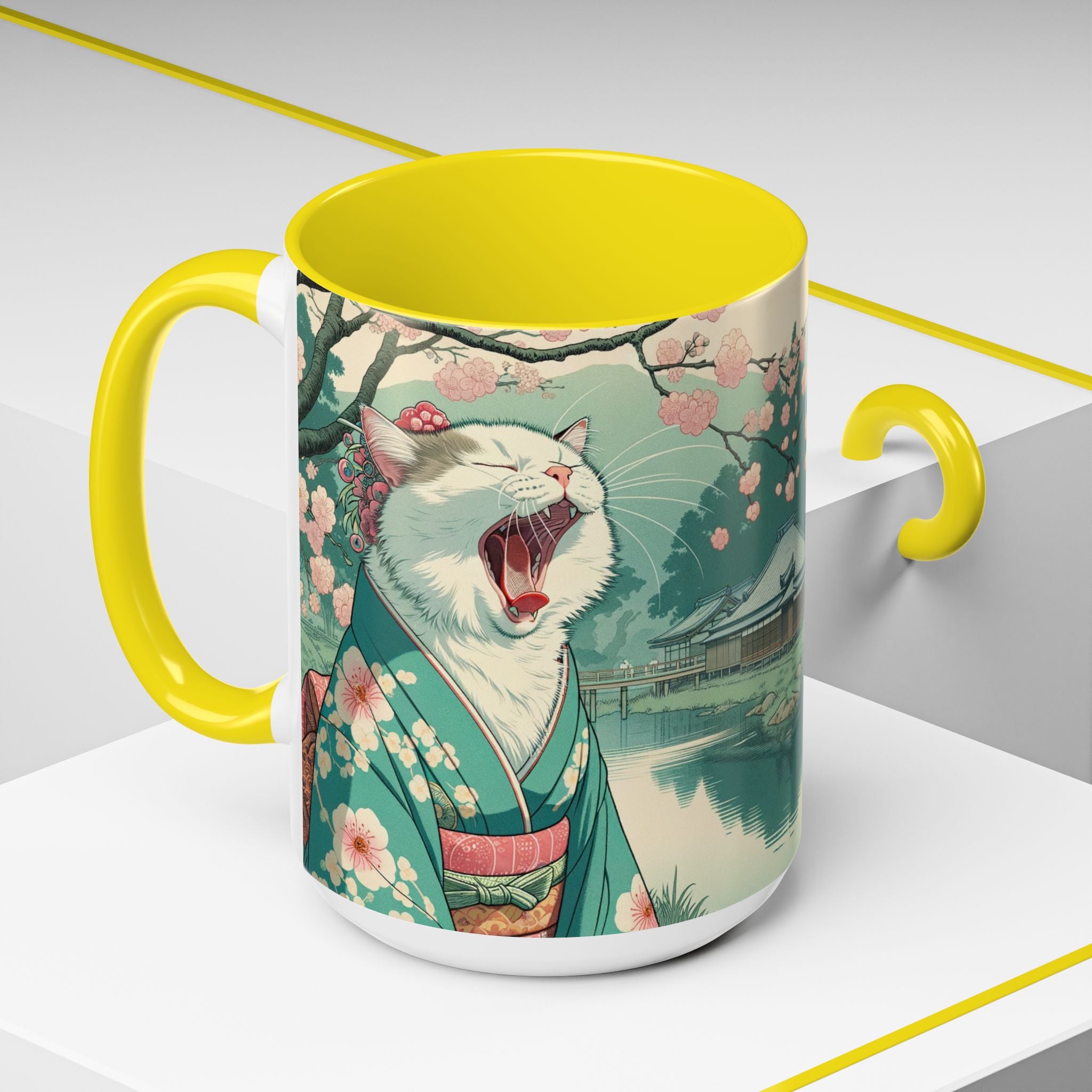 Cute Geisha Cat Mug - Kimono Cat Lover Gift - Kimono Cats Collection