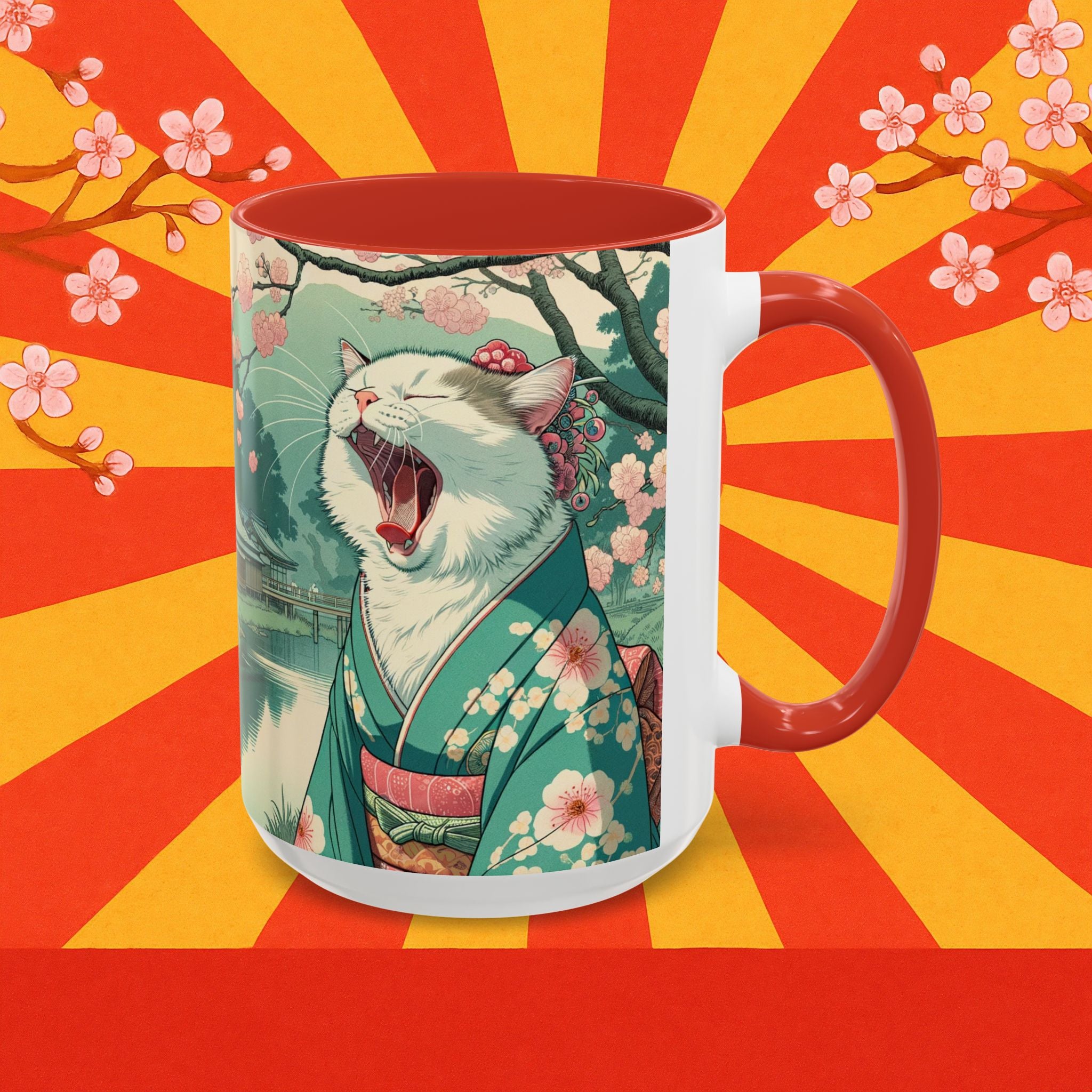 Cute Geisha Cat Mug - Kimono Cat Lover Gift