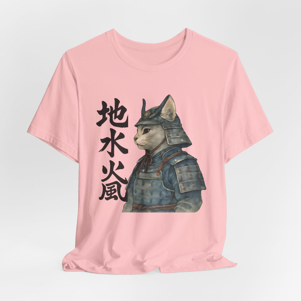 Samurai Cat Watercolor Tee | Japanese Kimono Neko Cat