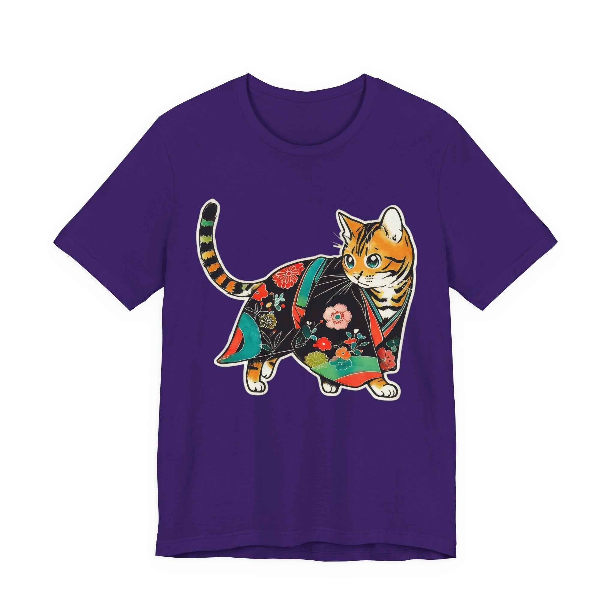 Japanese Kawaii Cat Shirt Quiet Cute Kimono Tee