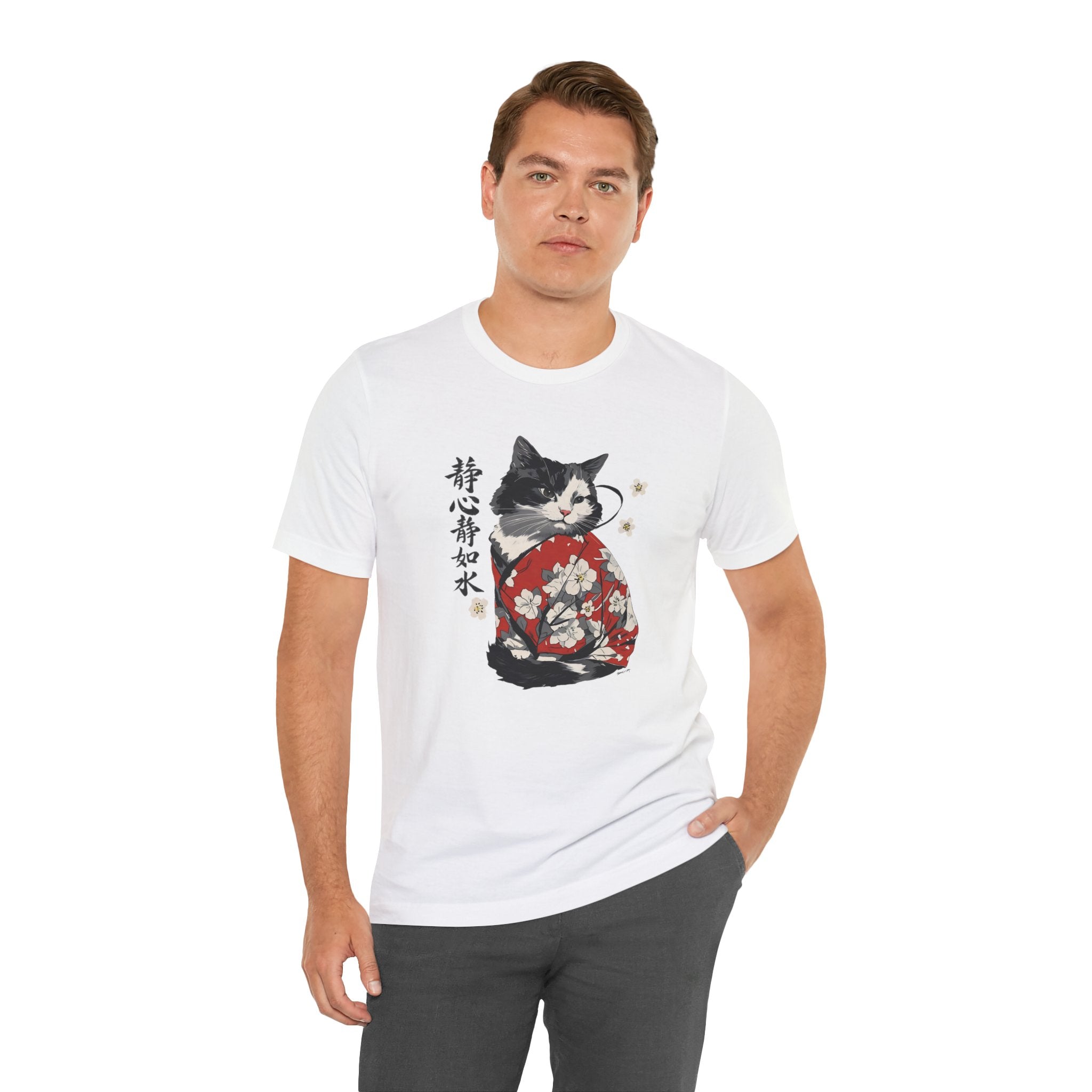 Sakura Neko Cat Tee | Kimono Cat Silhouette, Meow Nyan Japan
