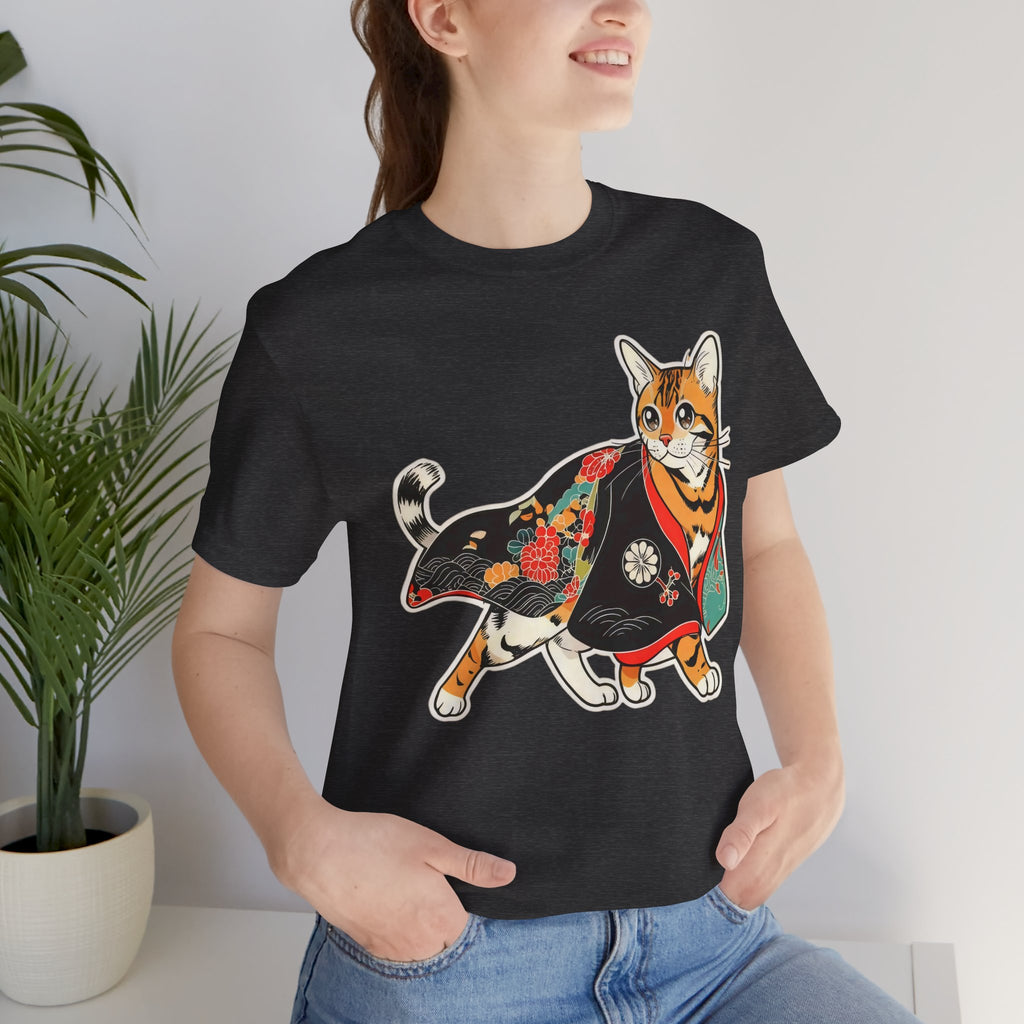 Japanese Neko Cat Shirt Calm Gift Tee, Kimono Neko Bengal