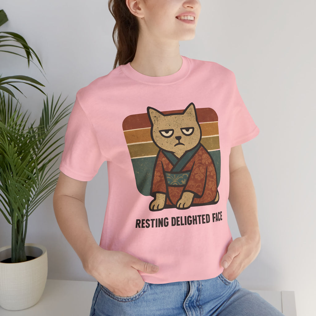 Resting Delighted Face - Grumpy Kimono Cat Vintage T-Shirt