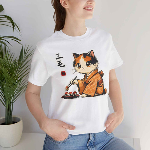 Sushi Kimono Cat Shirt - Adorable Japanese Cat T-Shirt for Cat Lovers