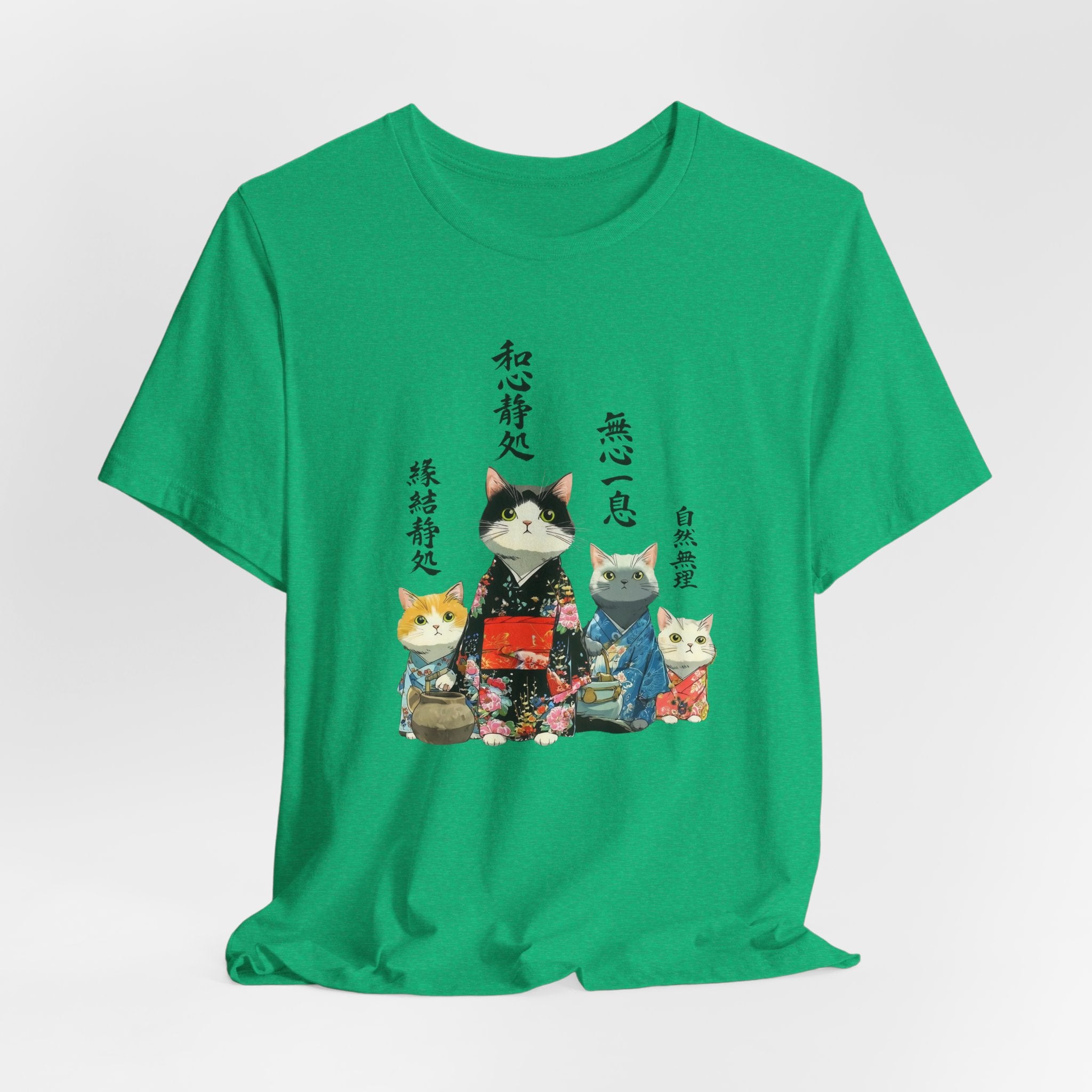 Zen Kimono Cats T-Shirt | Japanese Cat Illustration