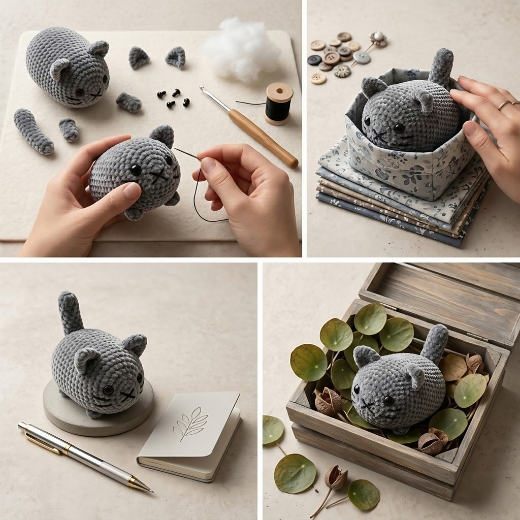 Loaf Cat Crochet Pattern - Easy No Sew Amigurumi Guide