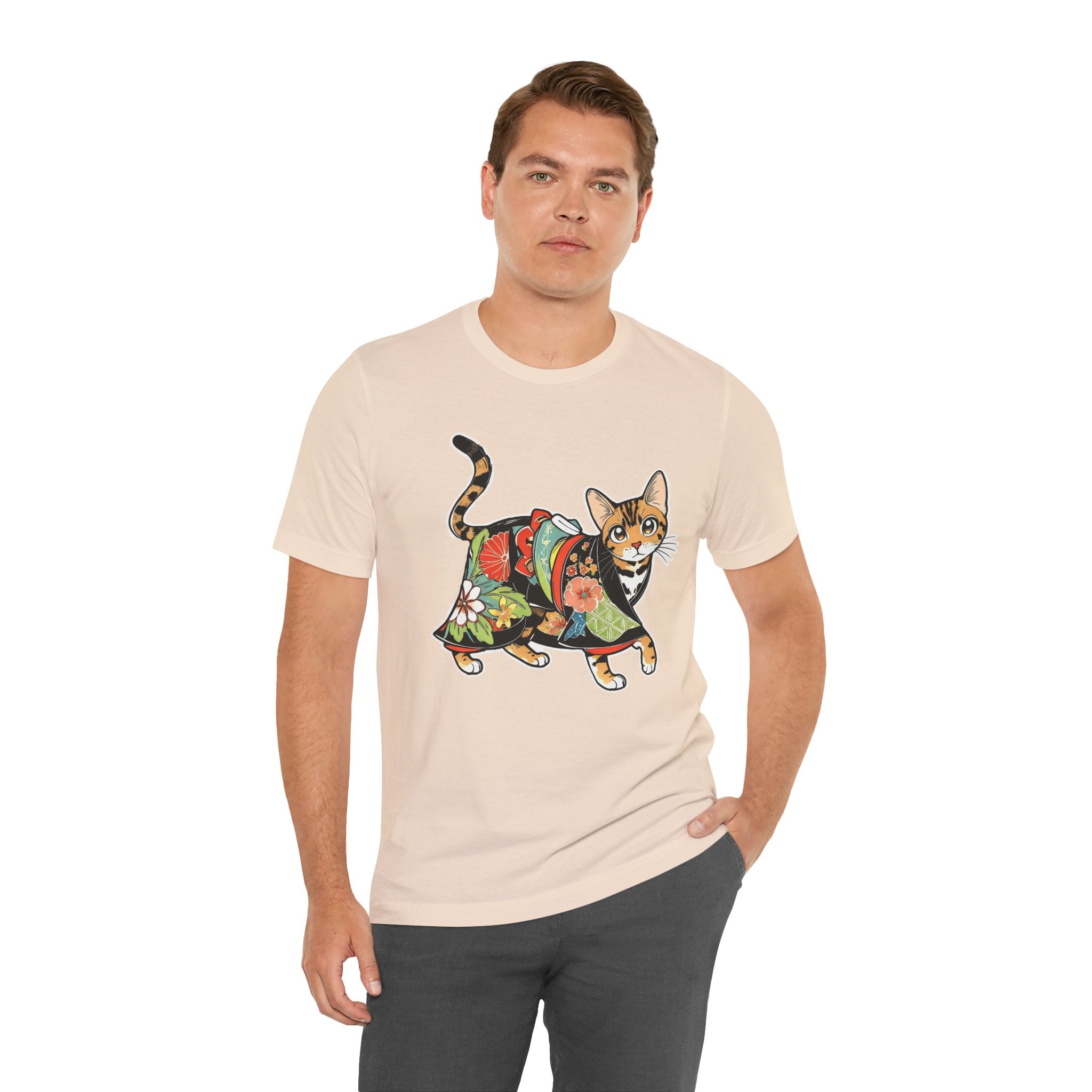 Zen Cat Shirt Japanese Gift Tee, Kimono Cat Bengal