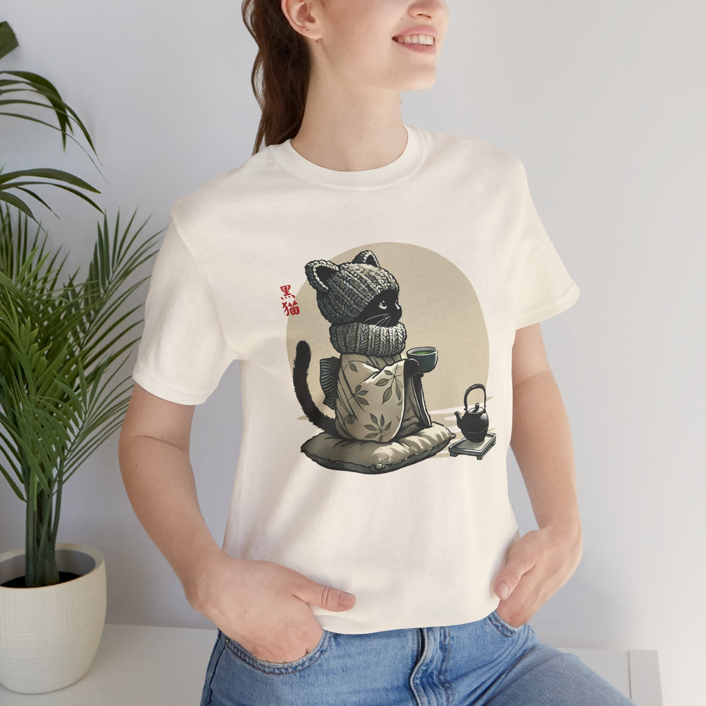 Cozy Black Cat Tea Time - T-Shirt