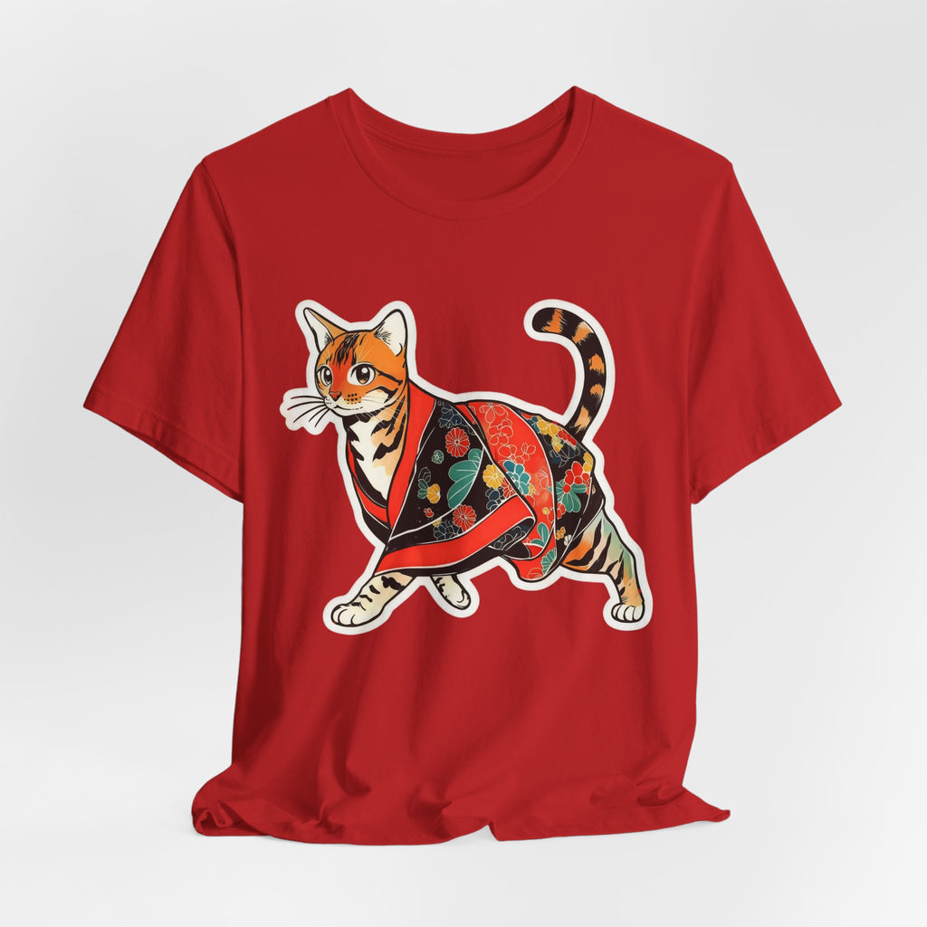 Cute Japanese Cat Shirt Kimono Kitty Tee