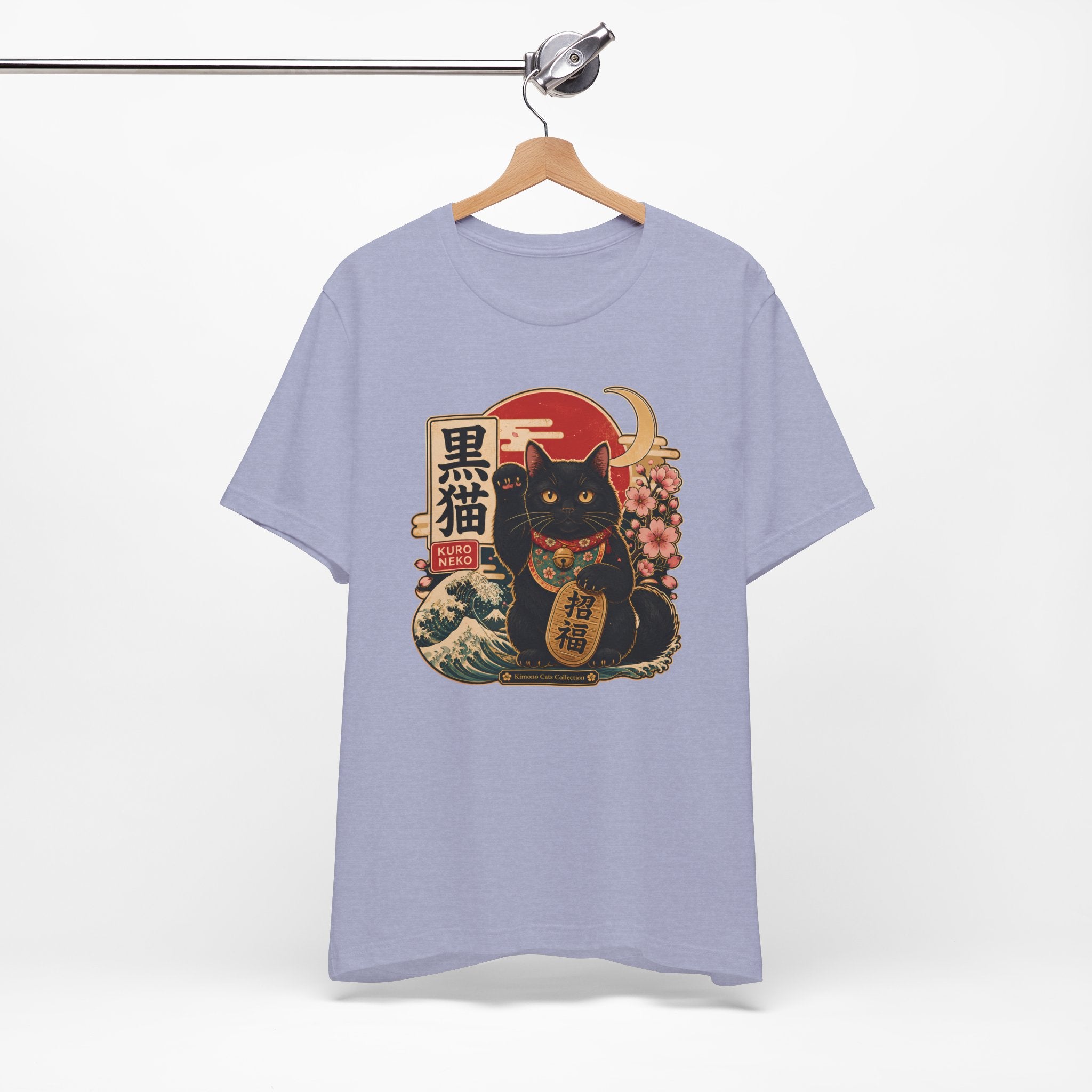 Black Maneki Neko T-Shirt — Lucky Cat Japanese Retro Graphic Tee