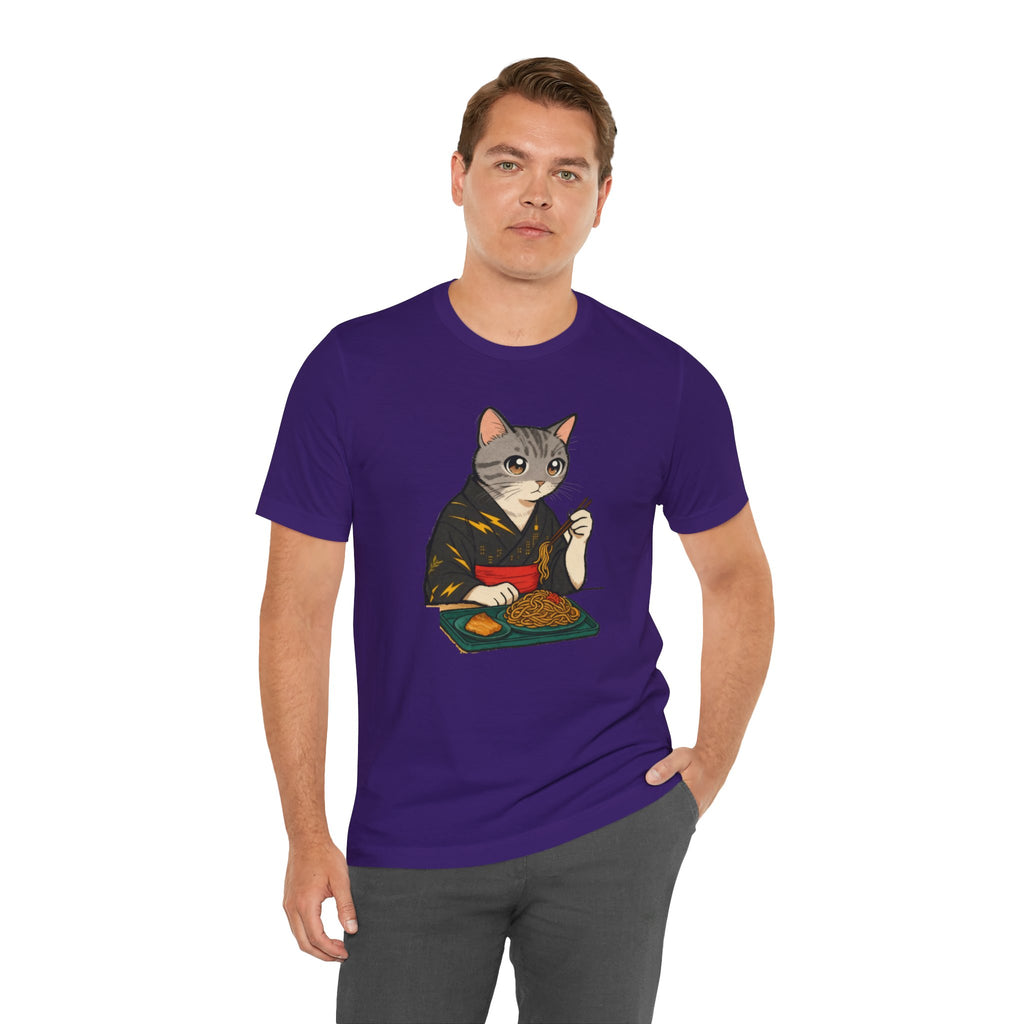 Yakisoba Noodle Cat Shirt - Japanese Street Food Kimono Cat Tee - Kimono Cats Collection