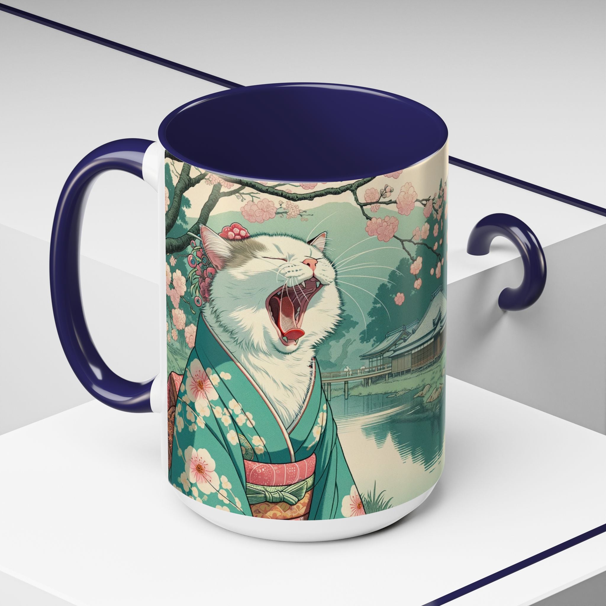 Cute Geisha Cat Mug - Kimono Cat Lover Gift - Kimono Cats Collection