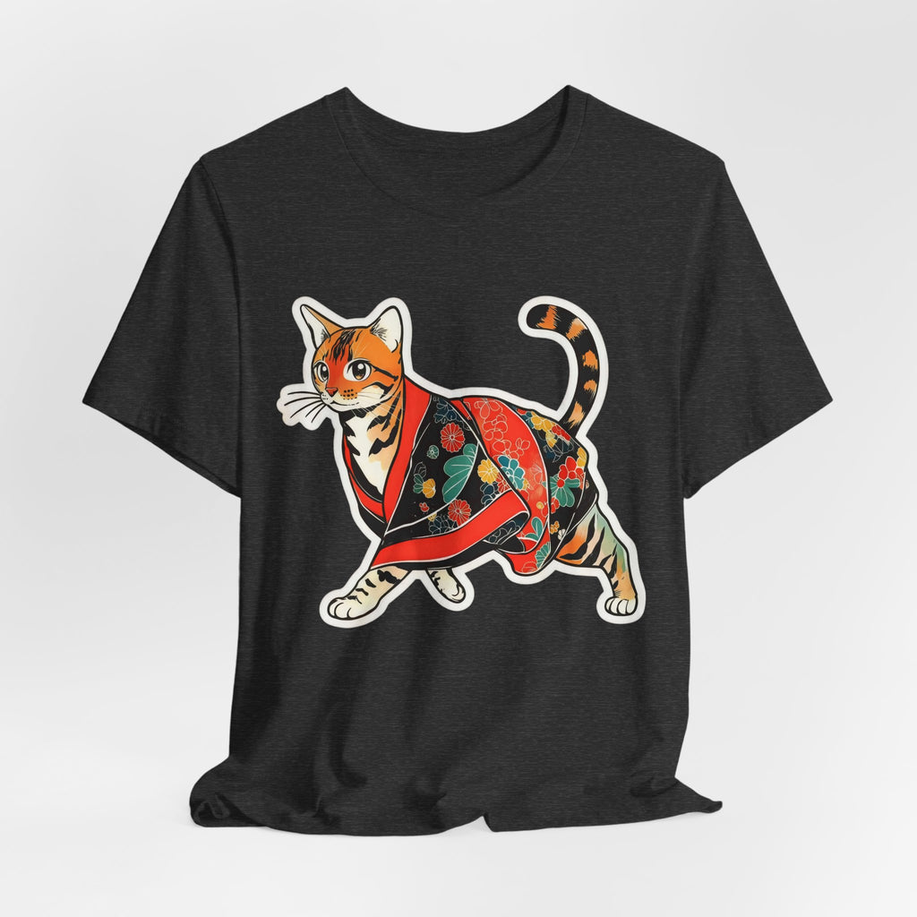 Cute Japanese Cat Shirt Kimono Kitty Tee