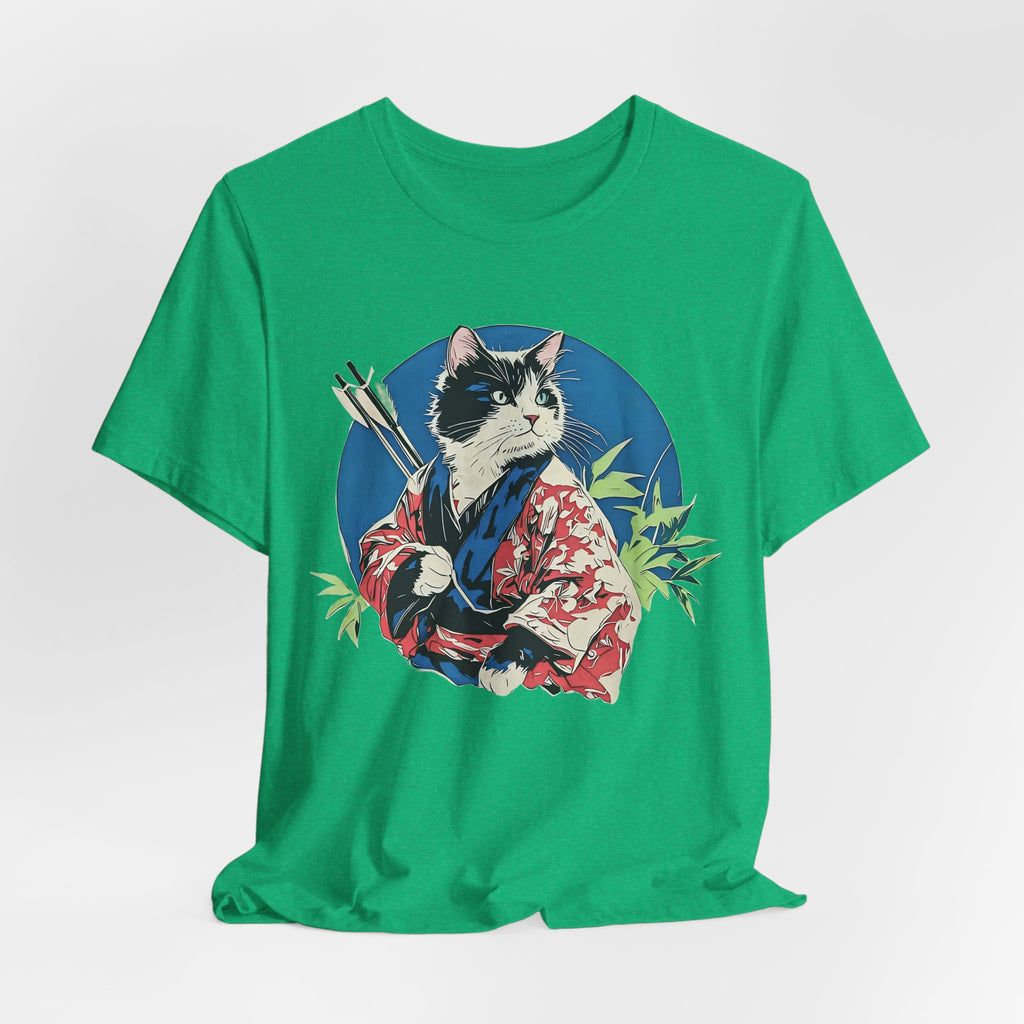 Cat Warrior T-Shirt: Kyudo Anime Graphic Tee