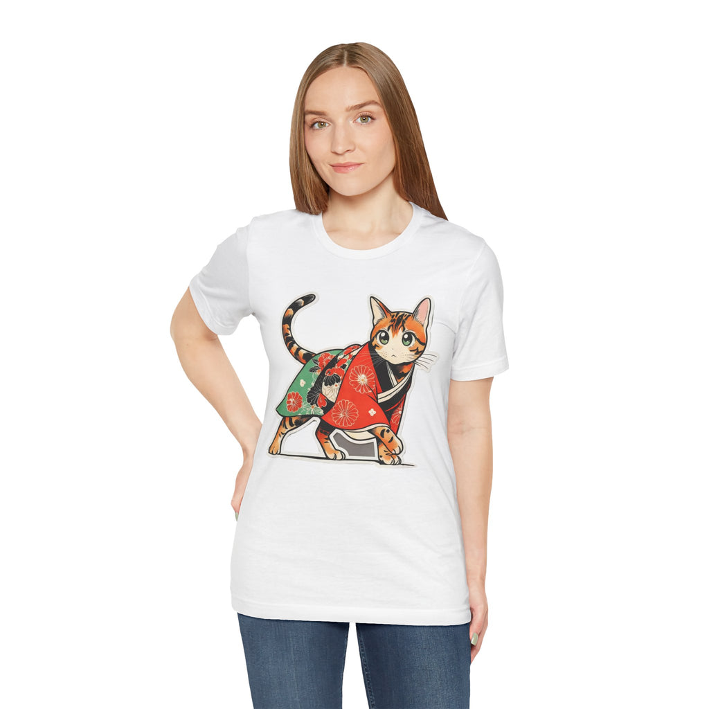 Japanese Kimono Cat Shirt Soft Calm Tee