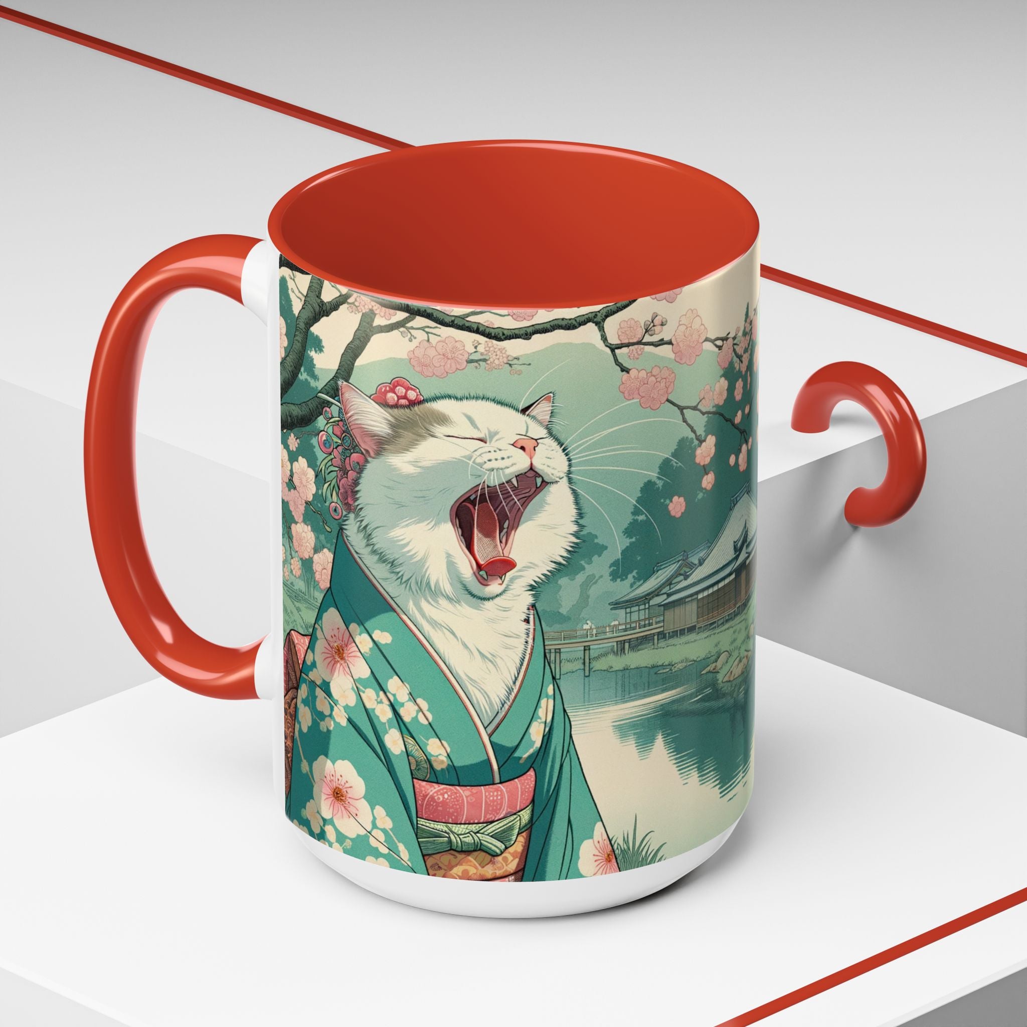 Cute Geisha Cat Mug - Kimono Cat Lover Gift - Kimono Cats Collection