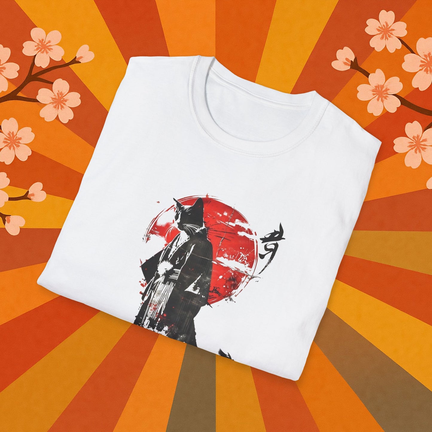 Samurai Cat Japanese Art T-Shirt