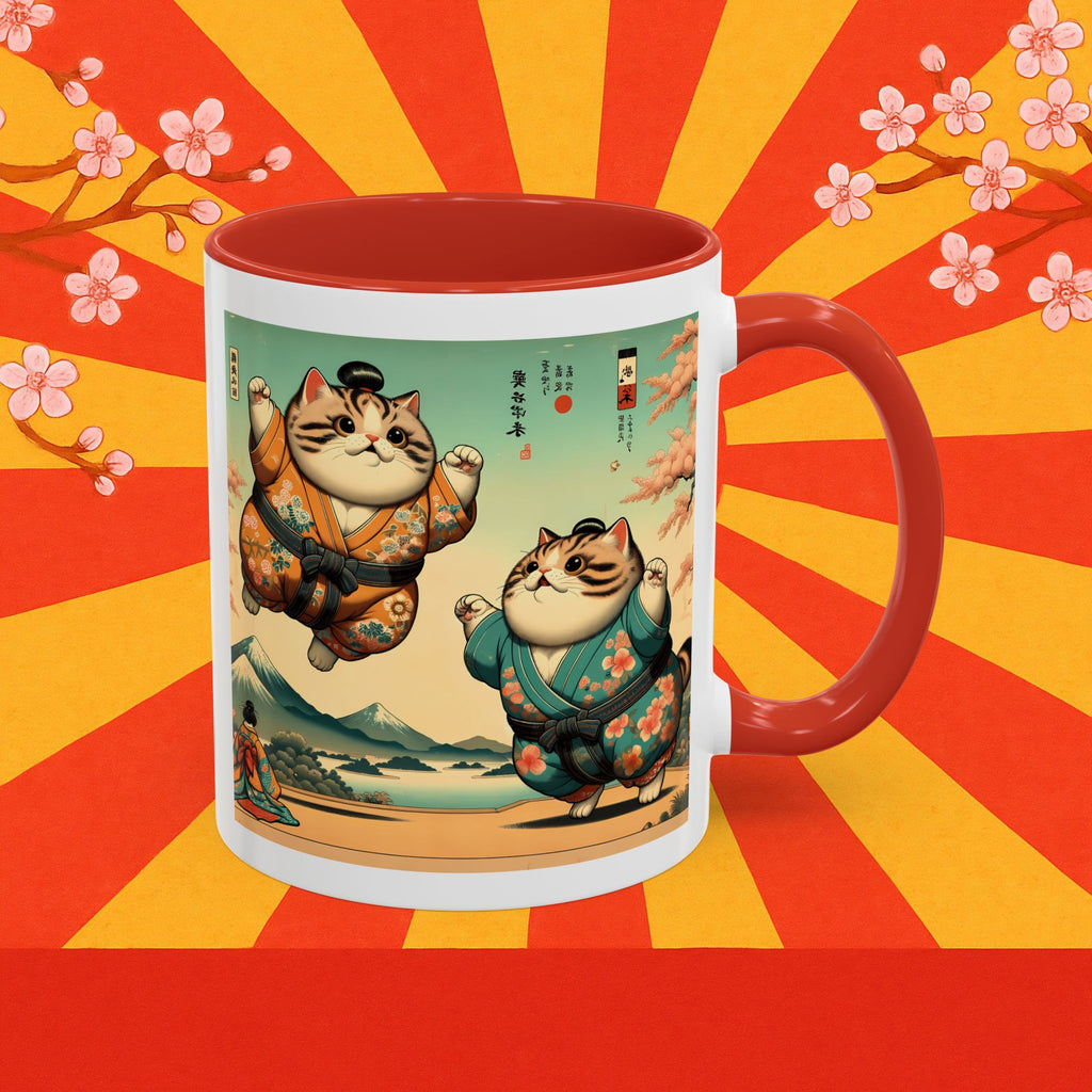 Sumo Cats Mug - Japanese Cherry Blossoms
