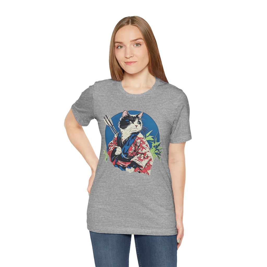Cat Warrior T-Shirt: Kyudo Anime Graphic Tee