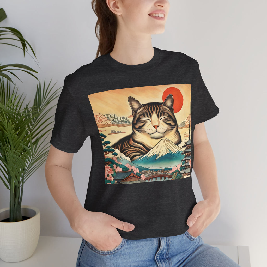 Sakura Mt. Fuji Cat T-Shirt
