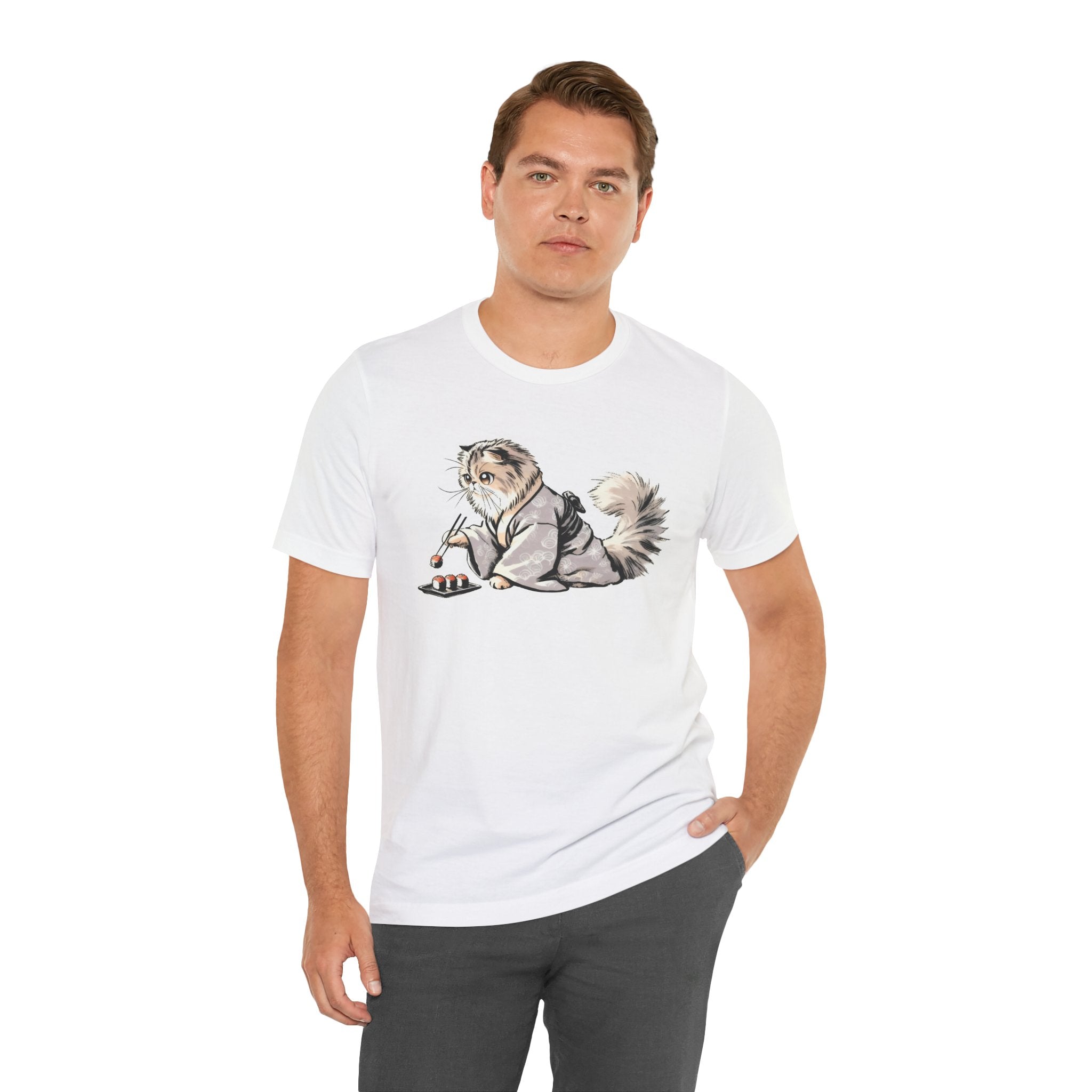 Sushi Cat Chopsticks Shirt - Cute Japanese Tee