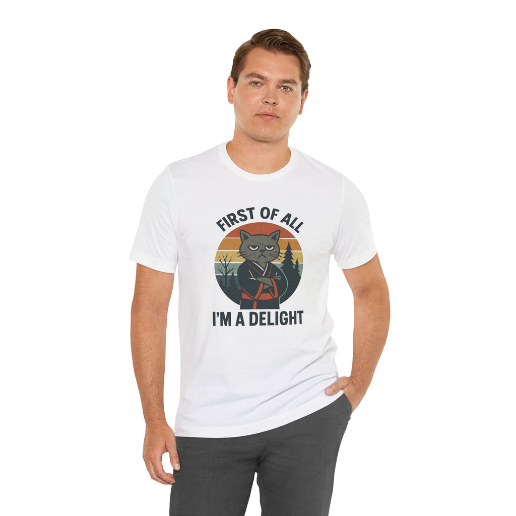 First of All I'm a Delight Cat Shirt, T-Shirt | Funny Neko Kimono Graphic