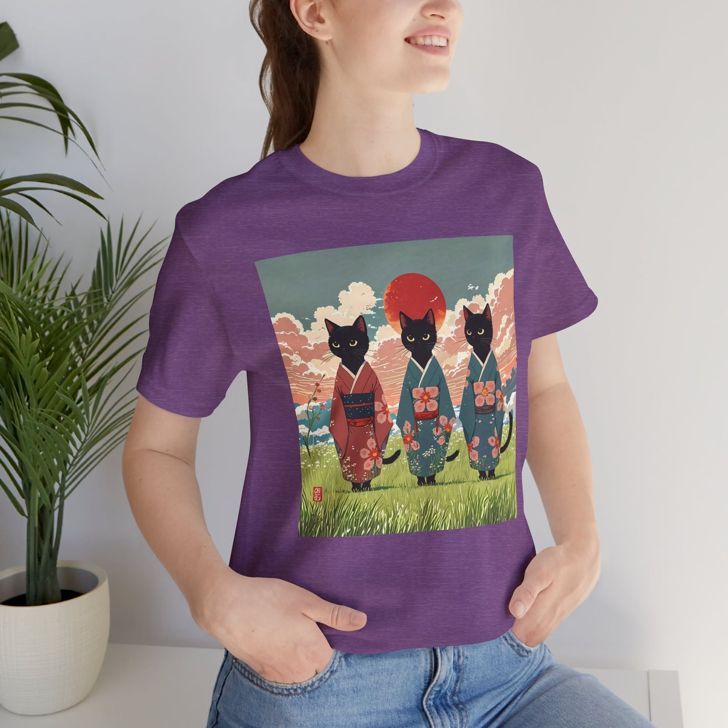 Japanese Black Cats in Kimonos T-Shirt