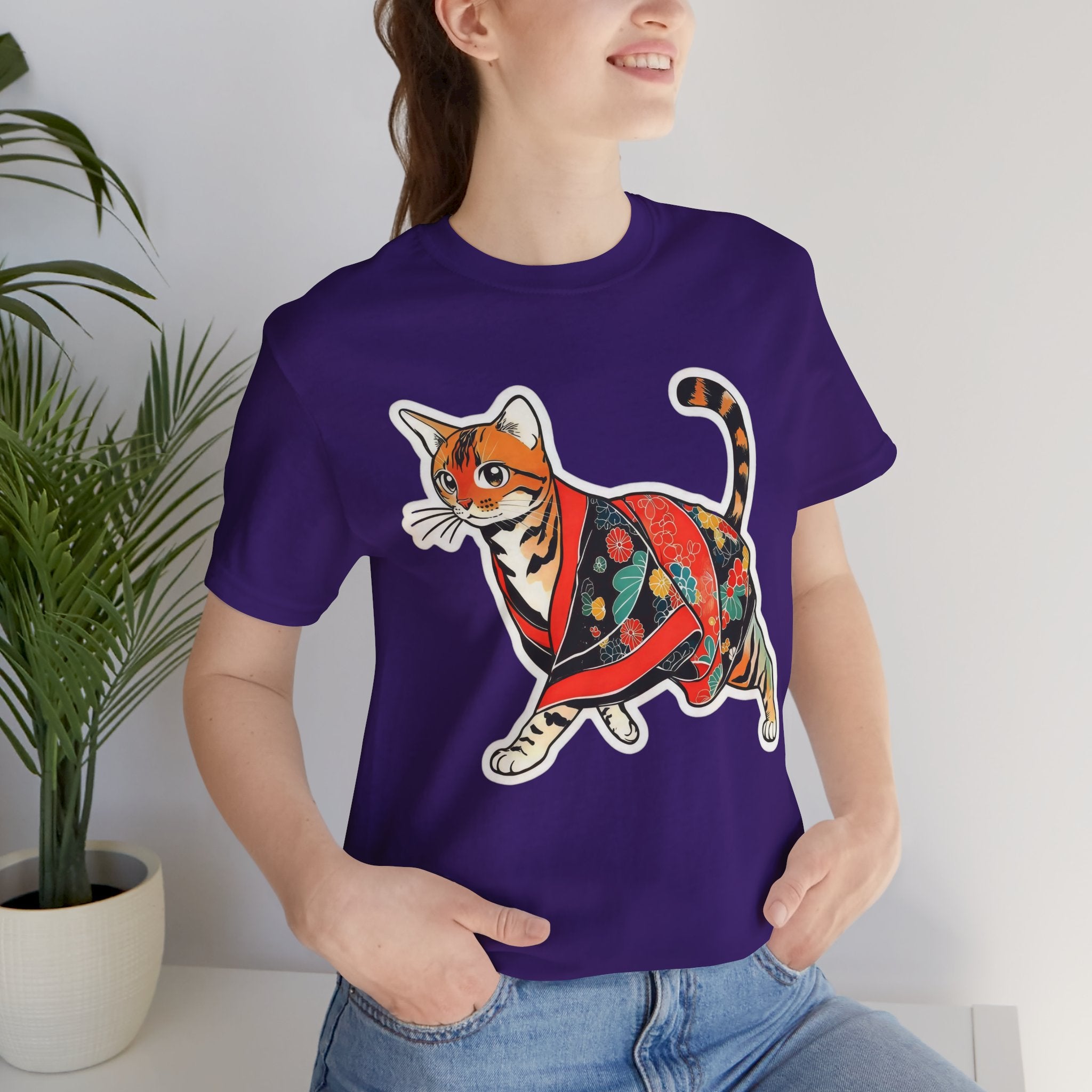 Cute Japanese Cat Shirt Kimono Kitty Tee