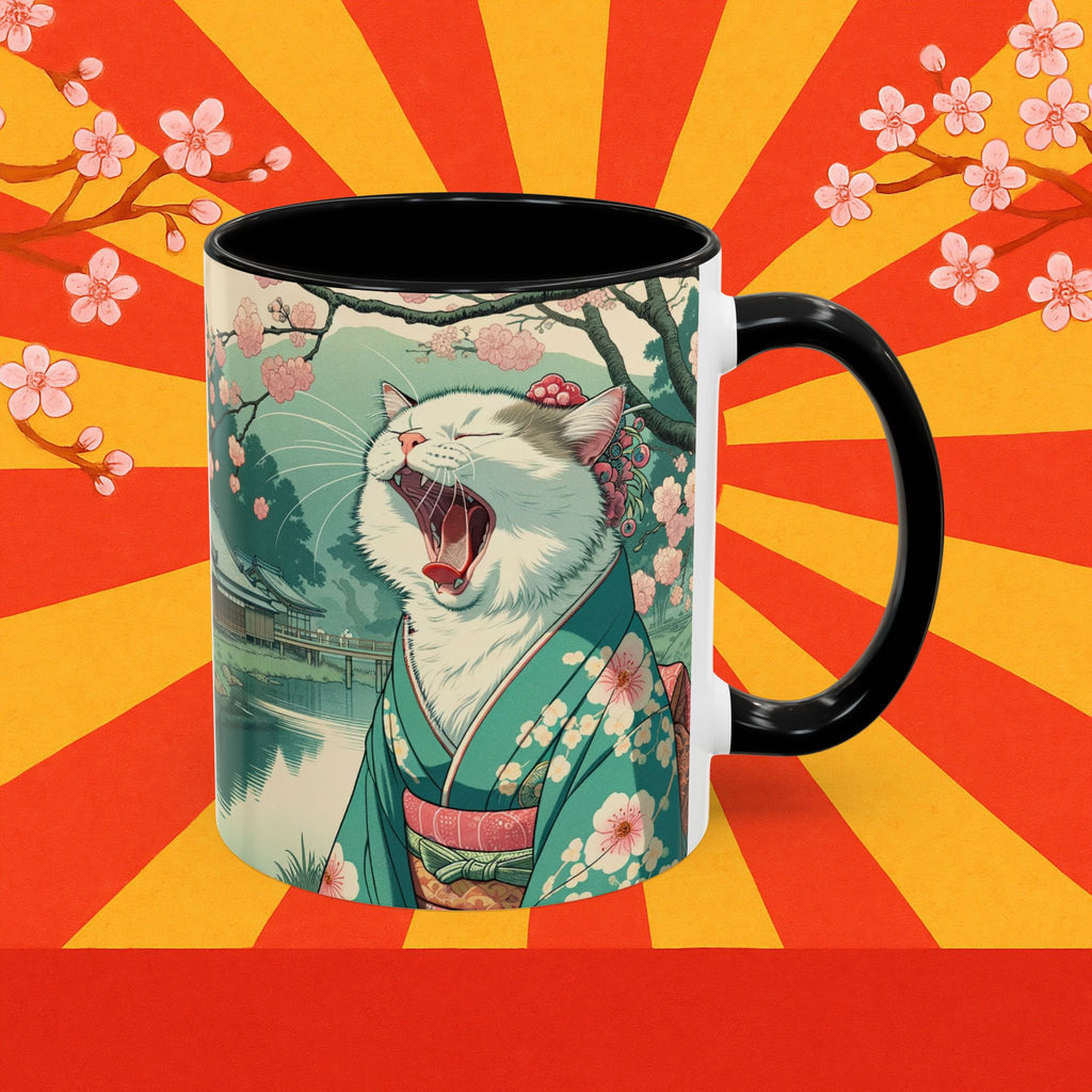Cute Geisha Cat Mug - Kimono Cat Lover Gift