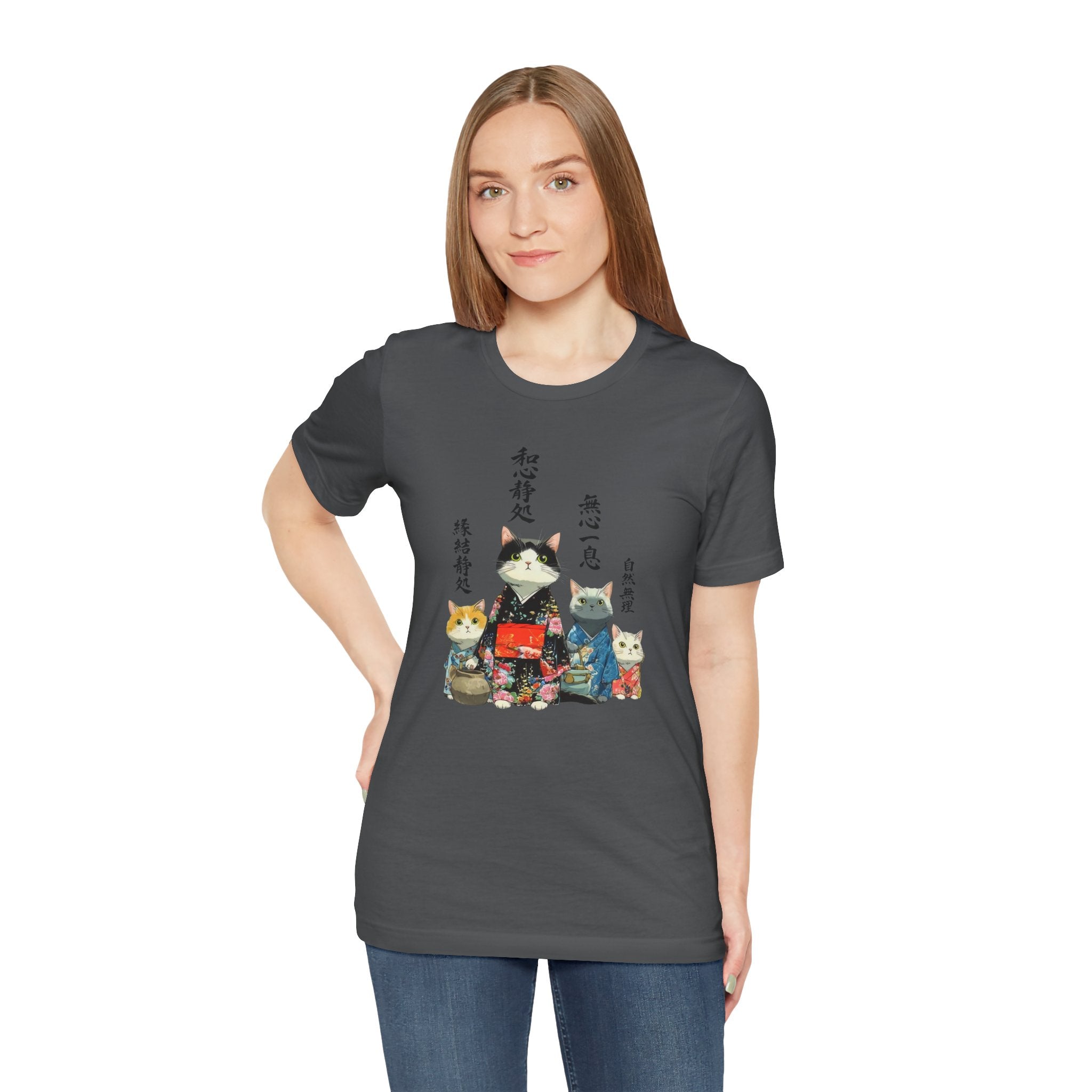 Zen Kimono Cats T-Shirt | Japanese Cat Illustration